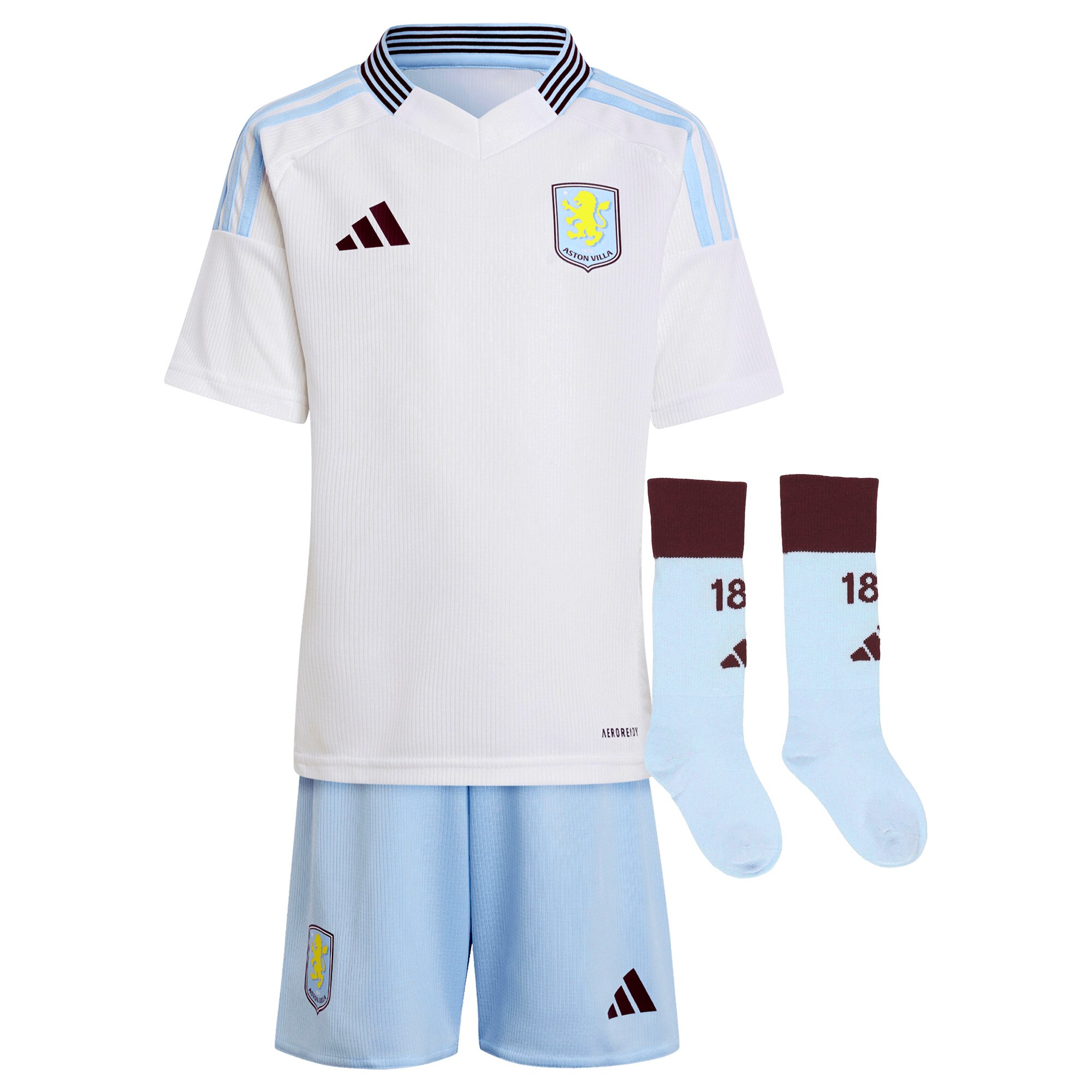 Explore the aston villa adidas away mini kit 2024-25 with rashford 9 printing Collection of Aston Villa jerseys. Authentic, high-quality football shirts for every supporter, available worldwide.