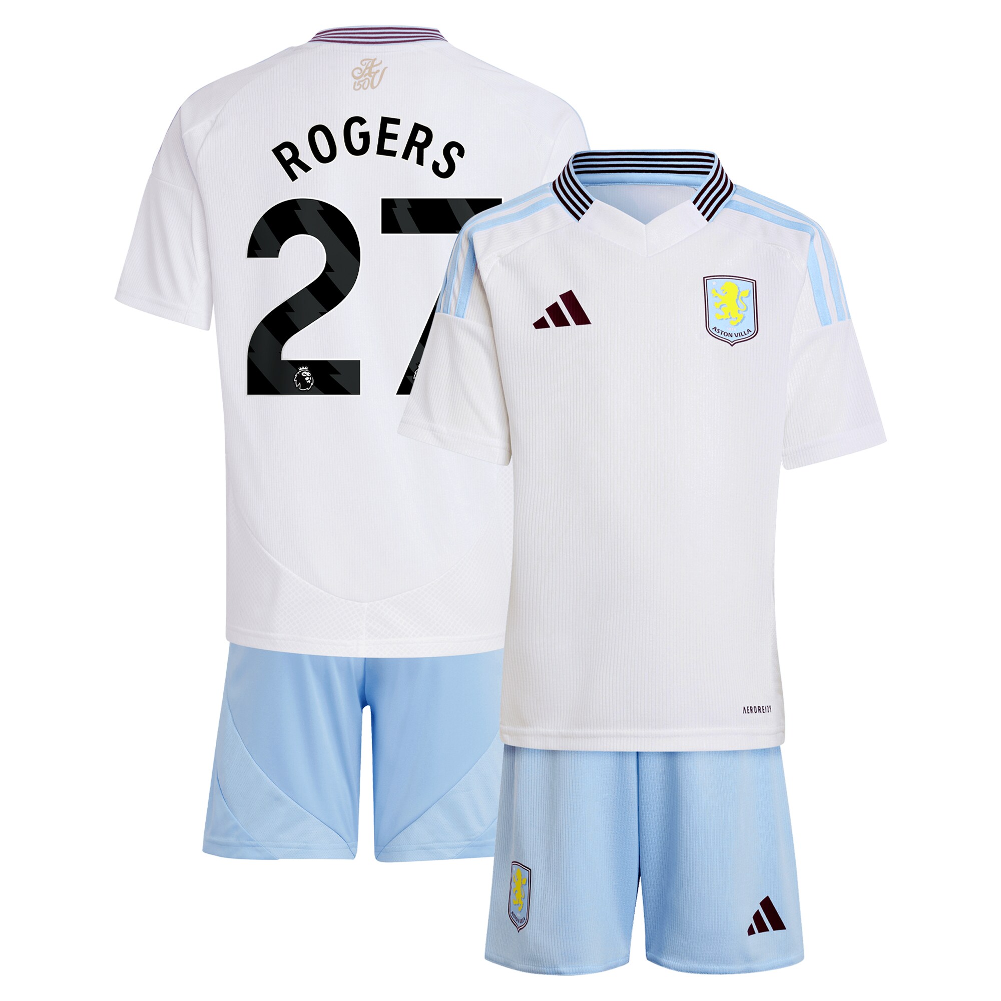 Explore the aston villa adidas away mini kit 2024-25 with rogers 27 printing Collection of Aston Villa jerseys. Authentic, high-quality football shirts for every supporter, available worldwide.