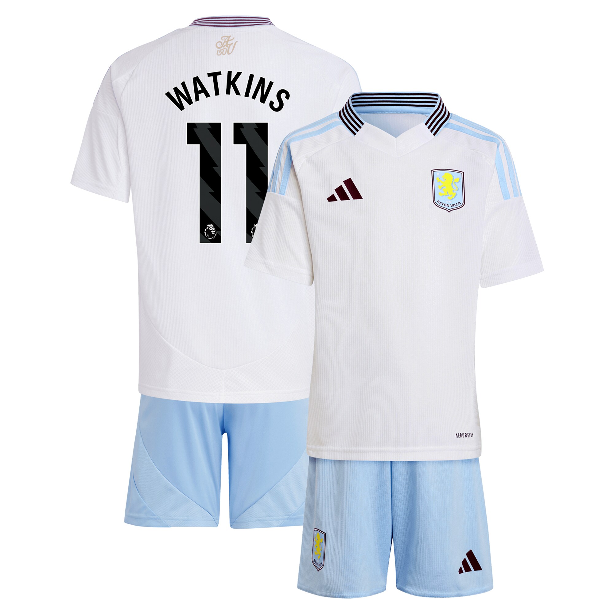 Explore the aston villa adidas away mini kit 2024-25 with watkins 11 printing Collection of Aston Villa jerseys. Authentic, high-quality football shirts for every supporter, available worldwide.