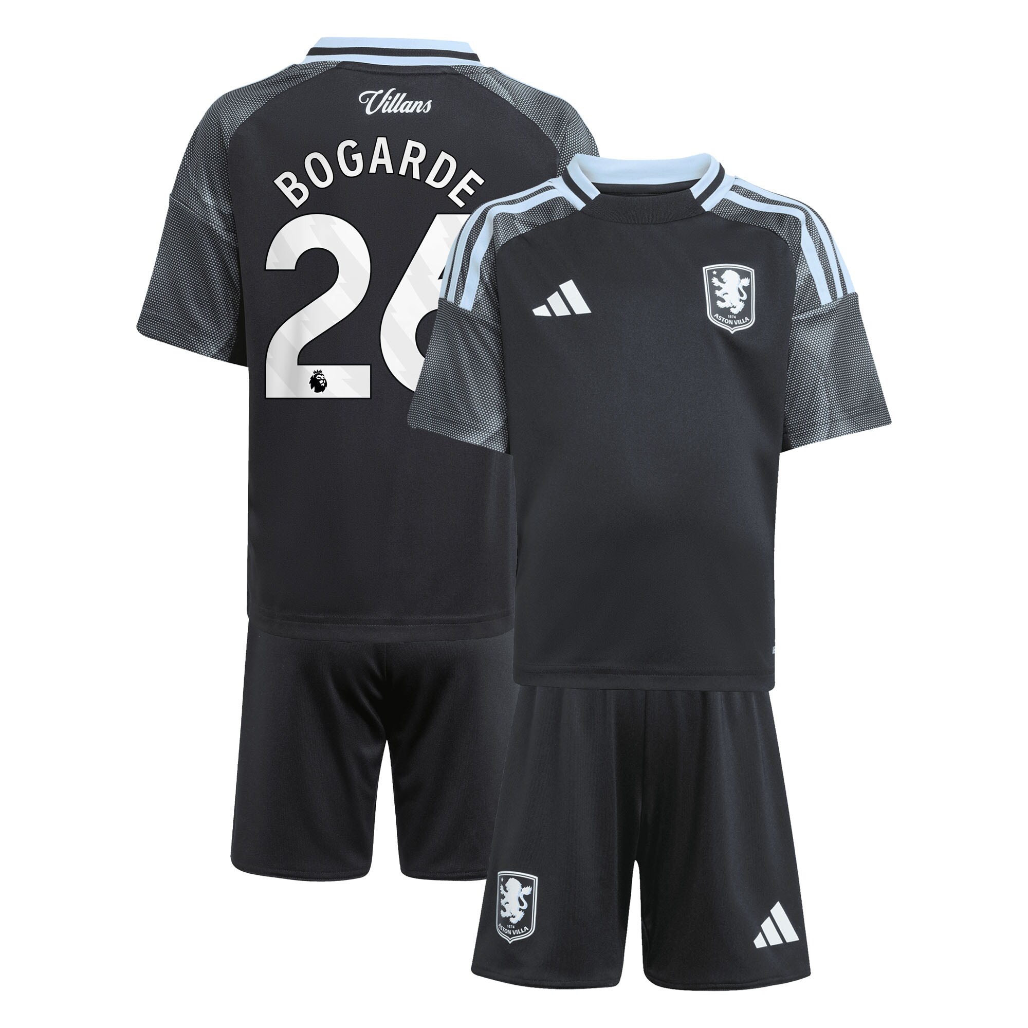 Explore the aston villa adidas away mini kit 2025-26 with bogarde 26 printing Collection of Aston Villa jerseys. Authentic, high-quality football shirts for every supporter, available worldwide.