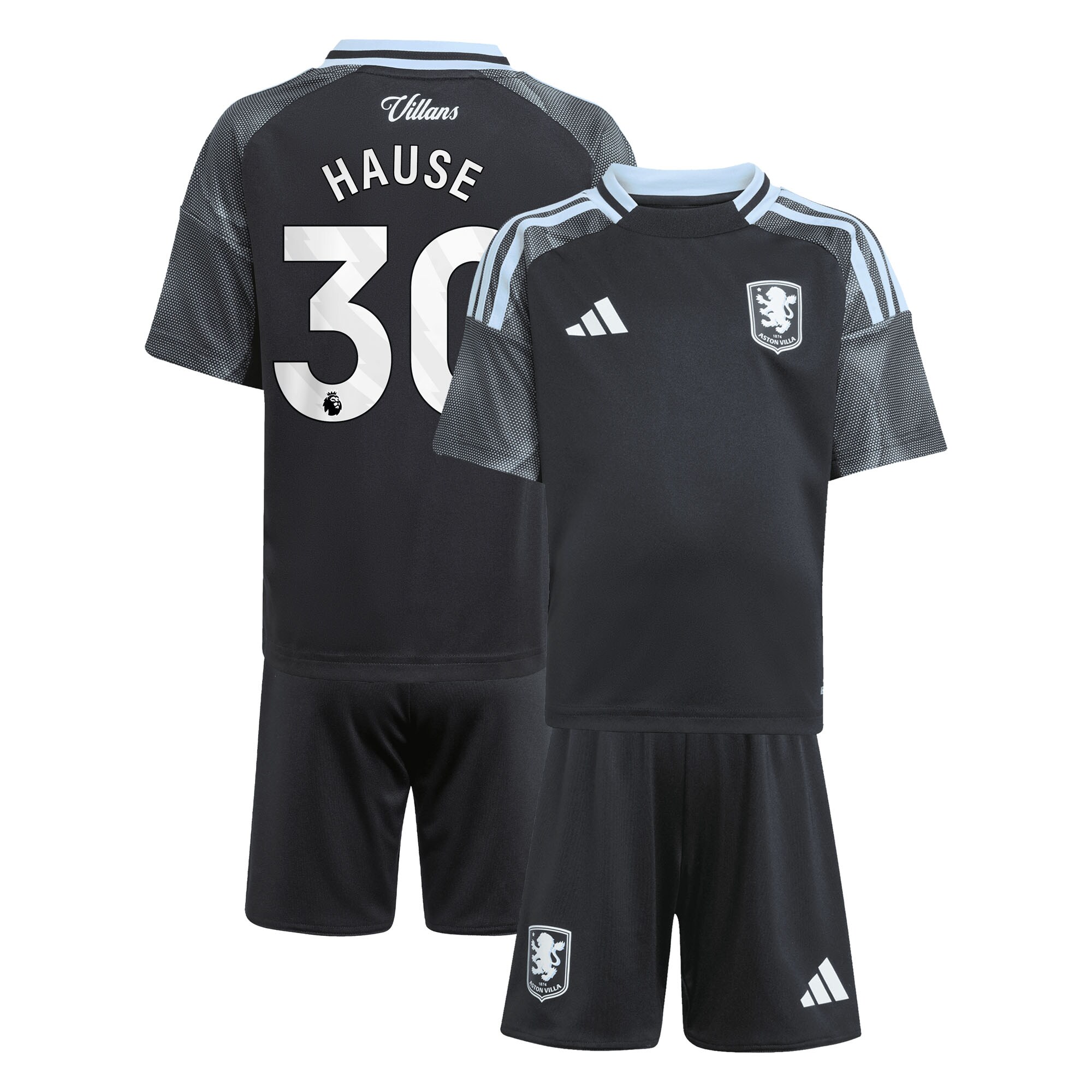 Explore the aston villa adidas away mini kit 2025-26 with hause 30 printing Collection of Aston Villa jerseys. Authentic, high-quality football shirts for every supporter, available worldwide.