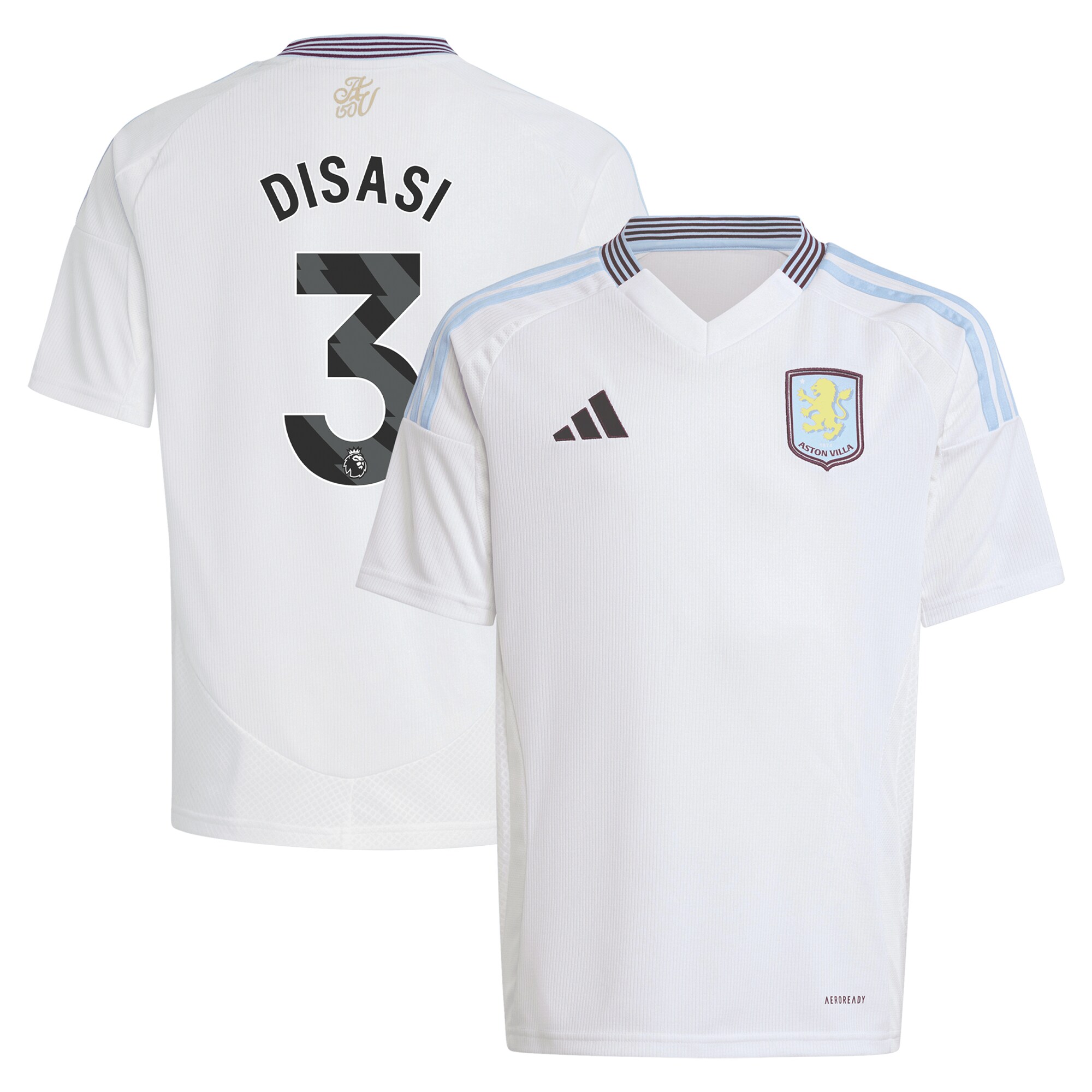 Explore the aston villa adidas away shirt 2024-25 – kids with disasi 3 printing Collection of Aston Villa jerseys. Authentic, high-quality football shirts for every supporter, available worldwide.