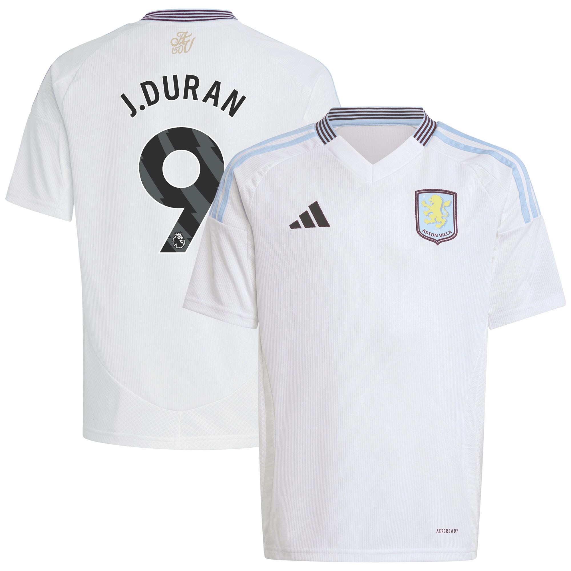 Explore the aston villa adidas away shirt 2024-25 – kids with j.duran 9 printing Collection of Aston Villa jerseys. Authentic, high-quality football shirts for every supporter, available worldwide.