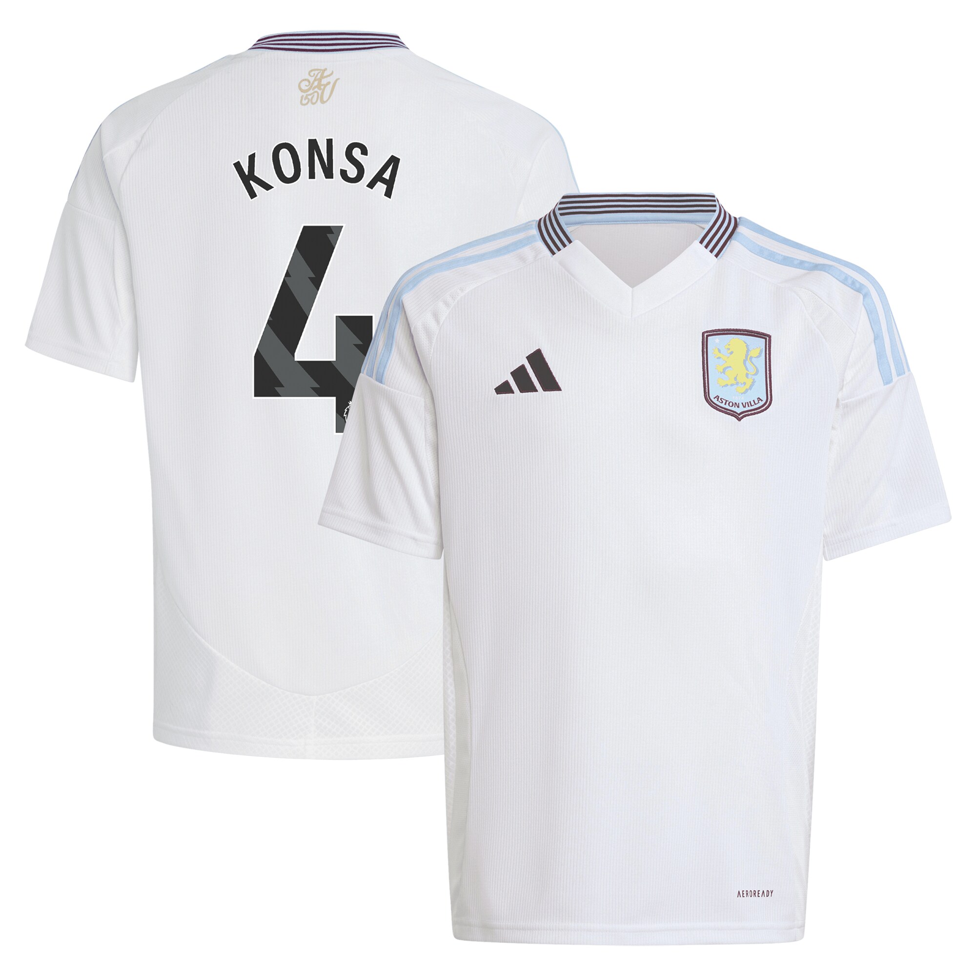 Explore the aston villa adidas away shirt 2024-25 – kids with konsa 4 printing Collection of Aston Villa jerseys. Authentic, high-quality football shirts for every supporter, available worldwide.