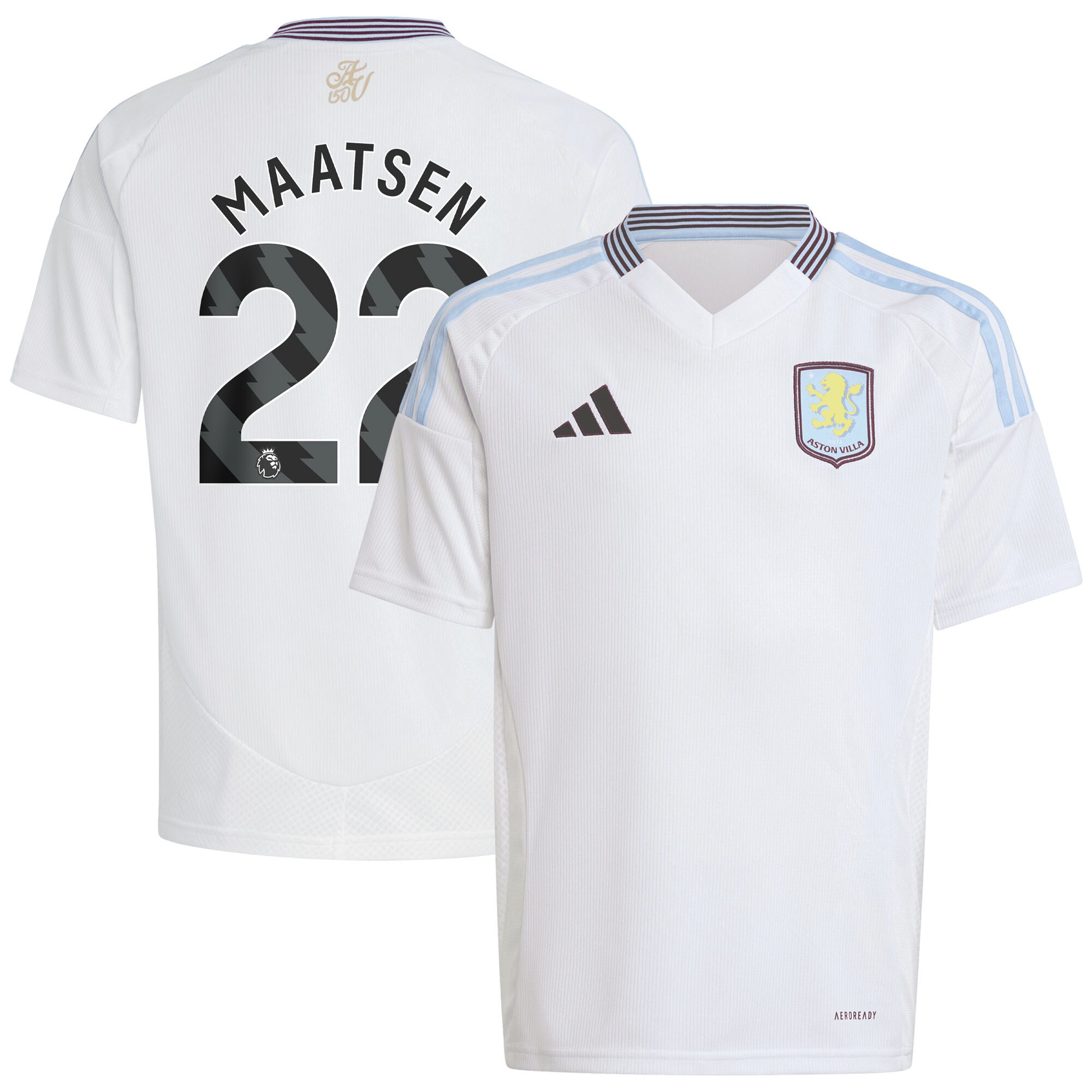 Explore the aston villa adidas away shirt 2024-25 – kids with maatsen 22 printing Collection of Aston Villa jerseys. Authentic, high-quality football shirts for every supporter, available worldwide.