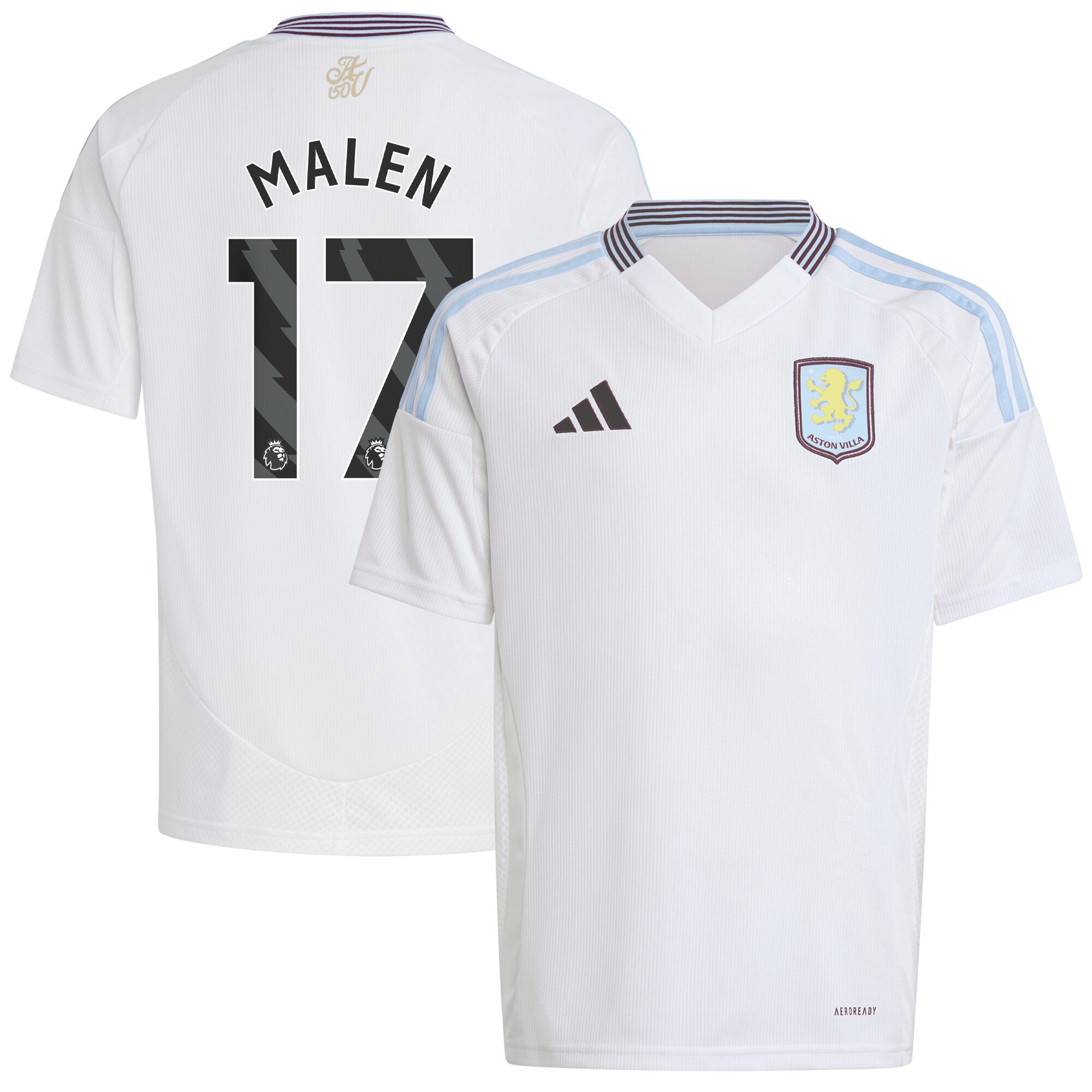 Explore the aston villa adidas away shirt 2024-25 – kids with malen 17 printing Collection of Aston Villa jerseys. Authentic, high-quality football shirts for every supporter, available worldwide.