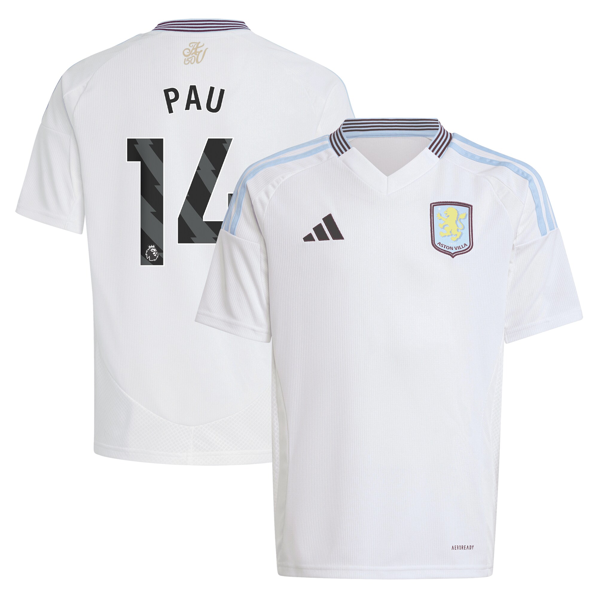 Explore the aston villa adidas away shirt 2024-25 – kids with pau 14 printing Collection of Aston Villa jerseys. Authentic, high-quality football shirts for every supporter, available worldwide.
