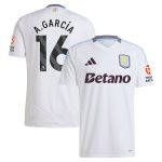 Explore the aston villa adidas away shirt 2024-25 with a.garcía 16 printing Collection of Aston Villa jerseys. Authentic, high-quality football shirts for every supporter, available worldwide.