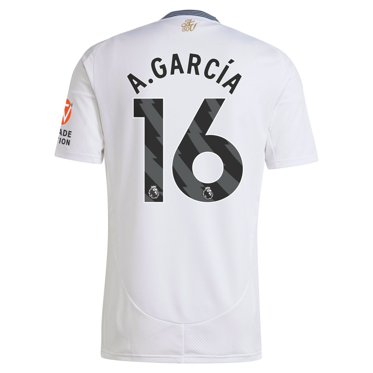 Explore the aston villa adidas away shirt 2024-25 with a.garcía 16 printing Collection of Aston Villa jerseys. Authentic, high-quality football shirts for every supporter, available worldwide.