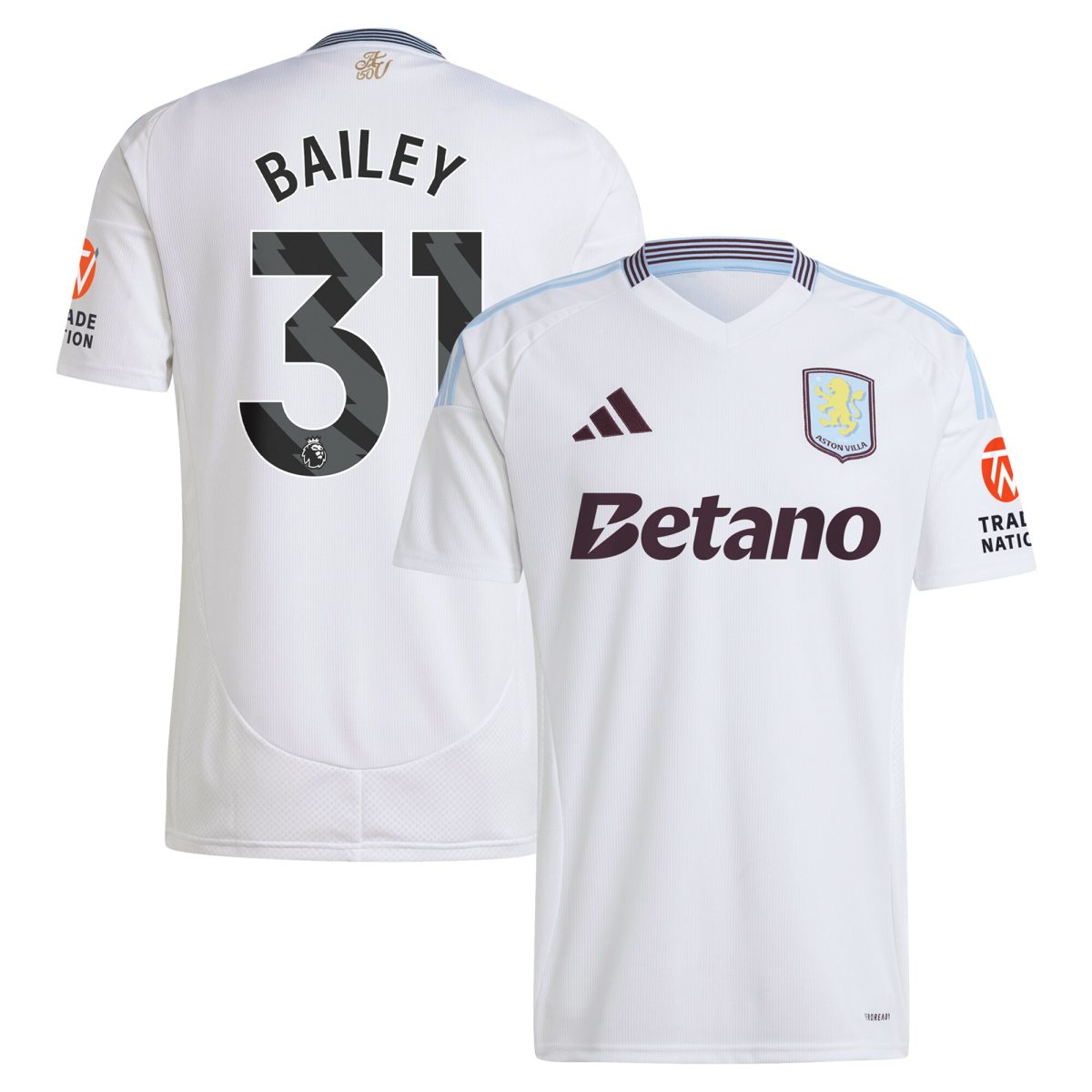 Explore the aston villa adidas away shirt 2024-25 with bailey 31 printing Collection of Aston Villa jerseys. Authentic, high-quality football shirts for every supporter, available worldwide.