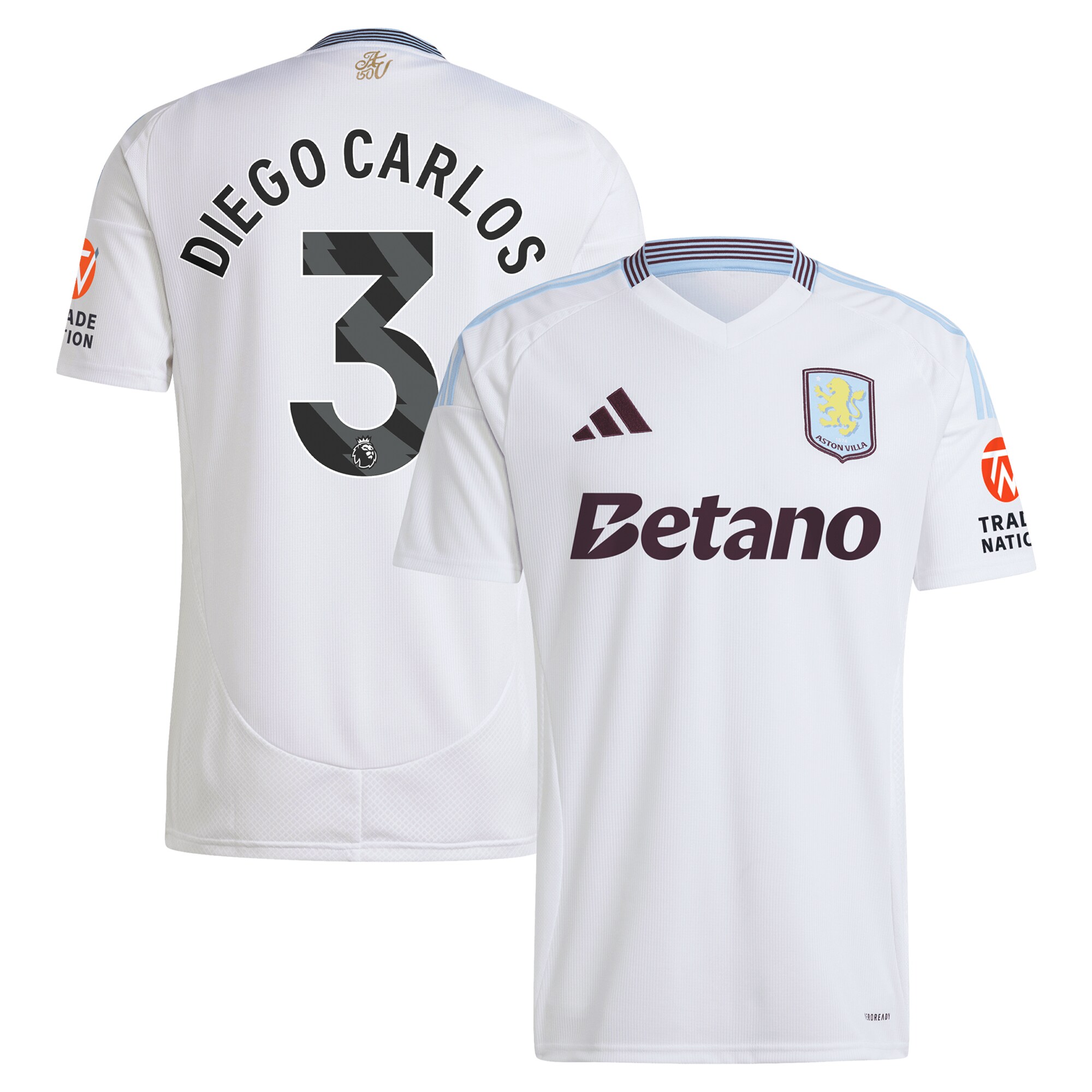 Explore the aston villa adidas away shirt 2024-25 with diego carlos 3 printing Collection of Aston Villa jerseys. Authentic, high-quality football shirts for every supporter, available worldwide.