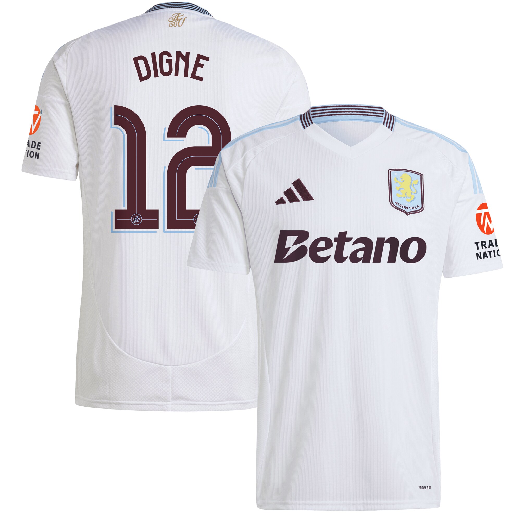 Explore the aston villa adidas away shirt 2024-25 with digne 12 cup printing Collection of Aston Villa jerseys. Authentic, high-quality football shirts for every supporter, available worldwide.