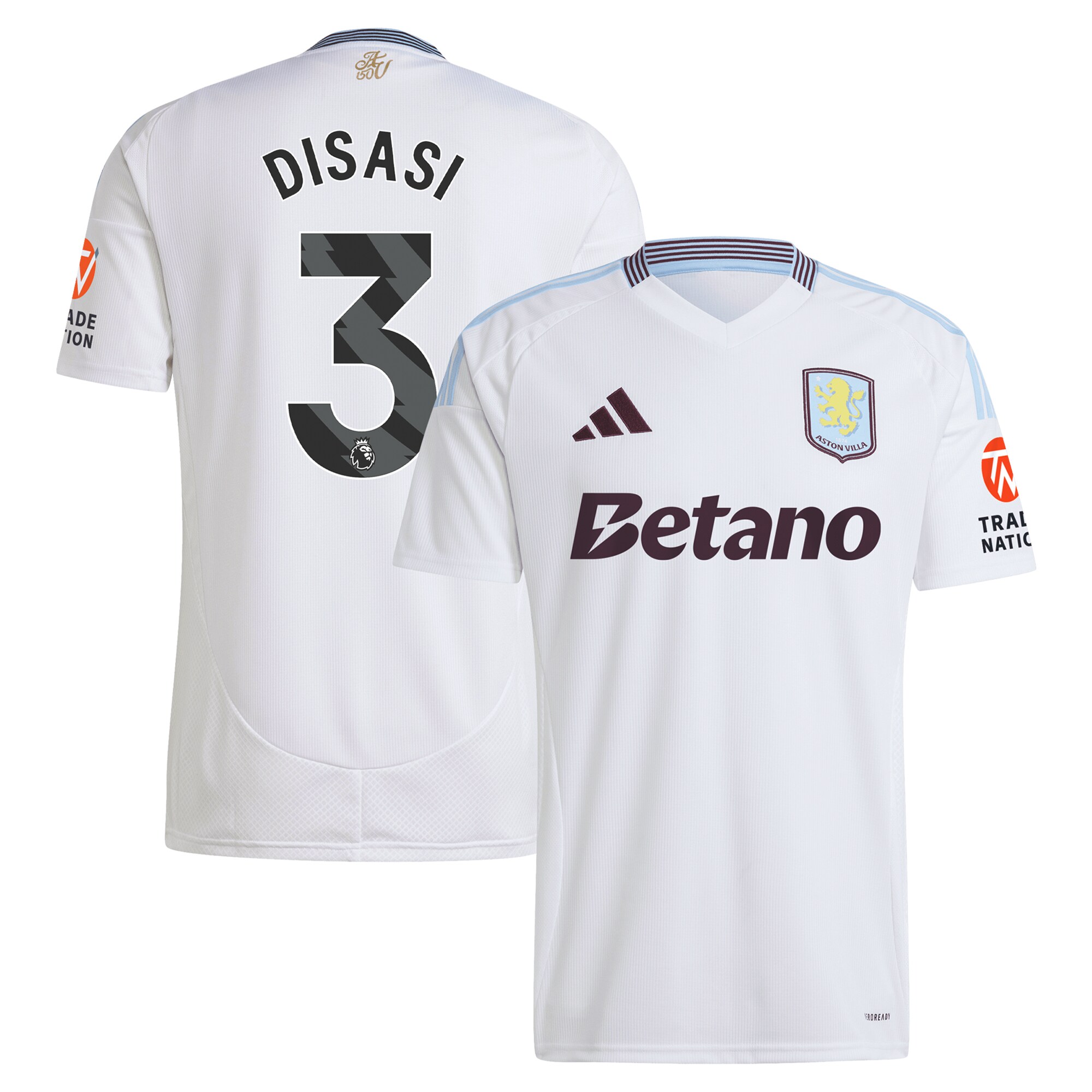 Explore the aston villa adidas away shirt 2024-25 with disasi 3 printing Collection of Aston Villa jerseys. Authentic, high-quality football shirts for every supporter, available worldwide.