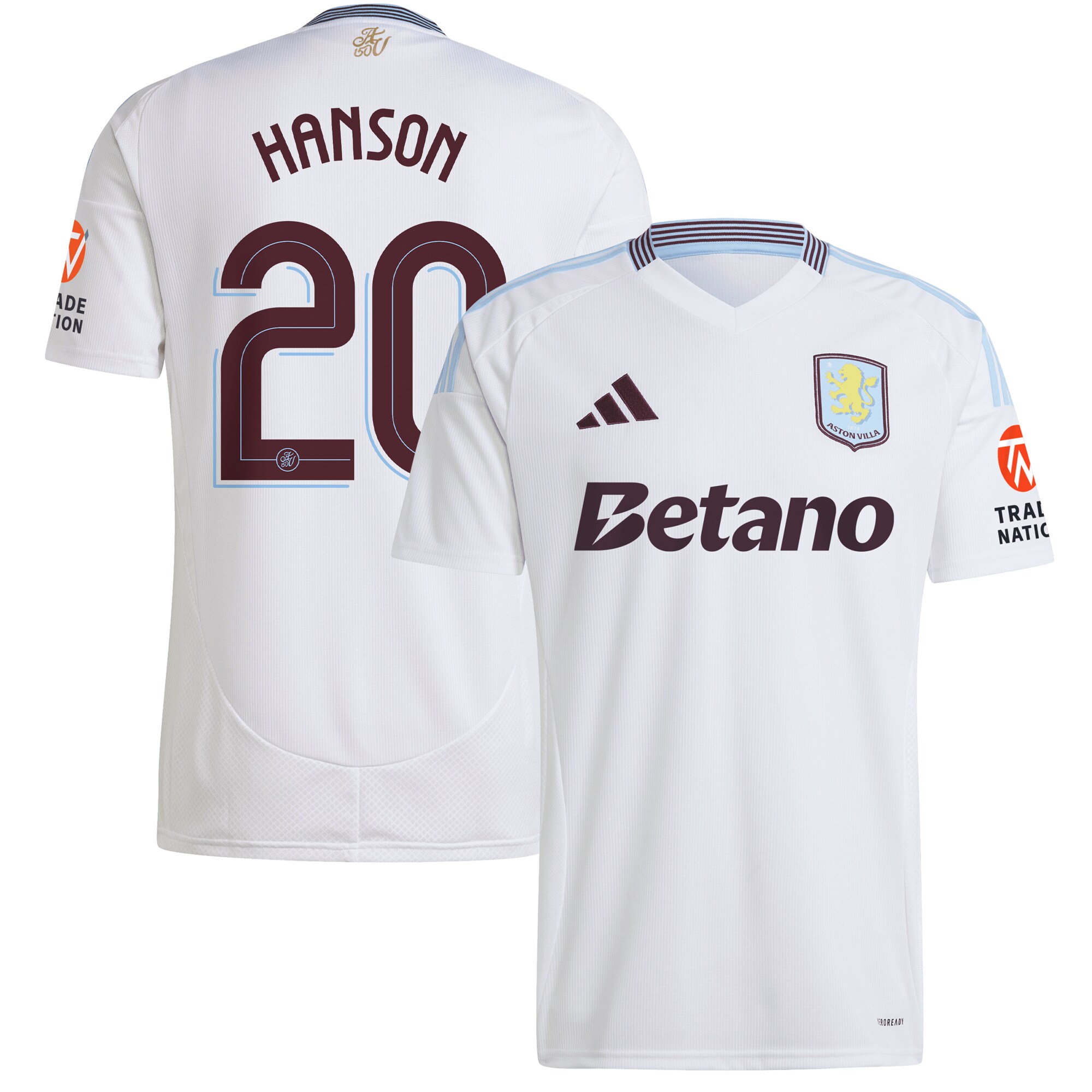 Explore the aston villa adidas away shirt 2024-25 with hanson 20 cup printing Collection of Aston Villa jerseys. Authentic, high-quality football shirts for every supporter, available worldwide.