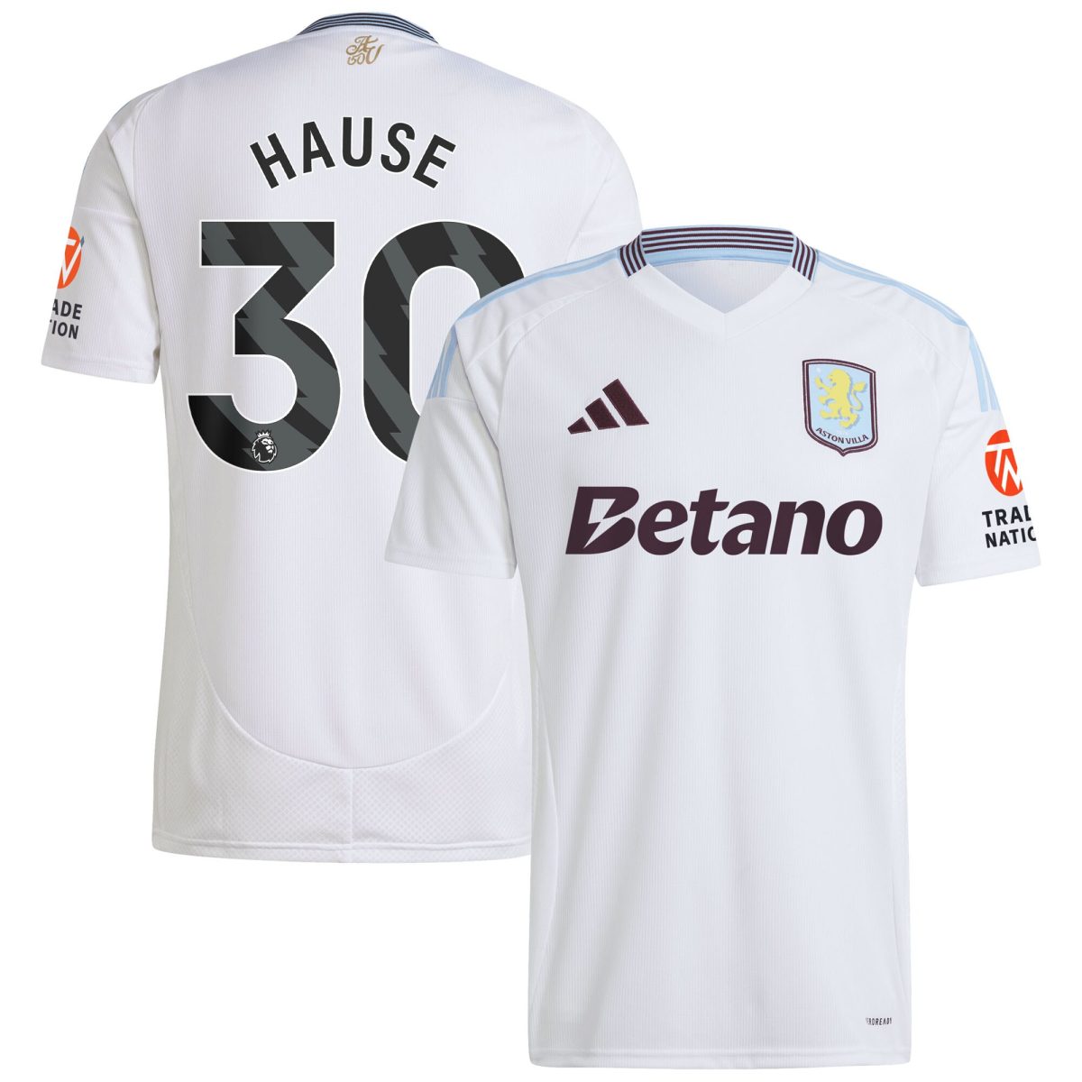 Explore the aston villa adidas away shirt 2024-25 with hause 30 printing Collection of Aston Villa jerseys. Authentic, high-quality football shirts for every supporter, available worldwide.