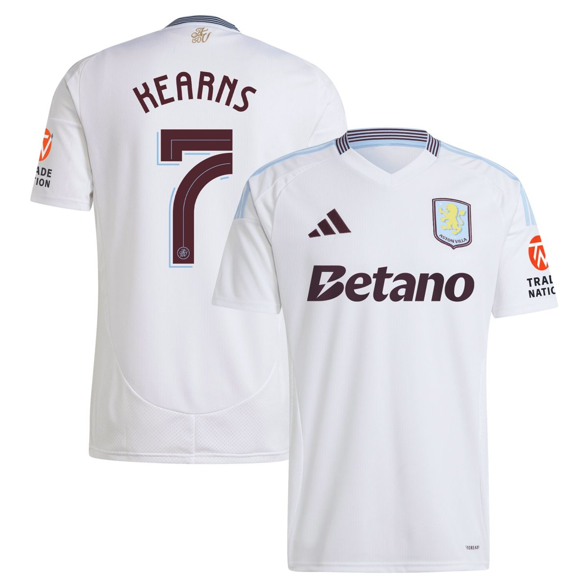 Explore the aston villa adidas away shirt 2024-25 with kearns 7 cup printing Collection of Aston Villa jerseys. Authentic, high-quality football shirts for every supporter, available worldwide.