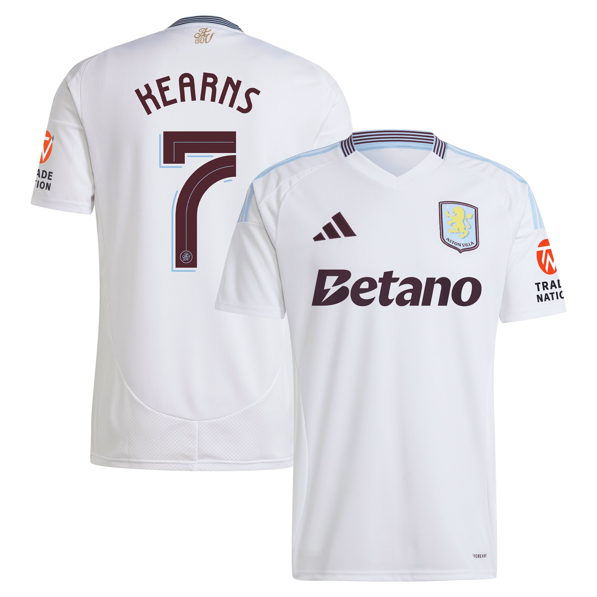 Explore the aston villa adidas away shirt 2024-25 with kearns 7 cup printing Collection of Aston Villa jerseys. Authentic, high-quality football shirts for every supporter, available worldwide.