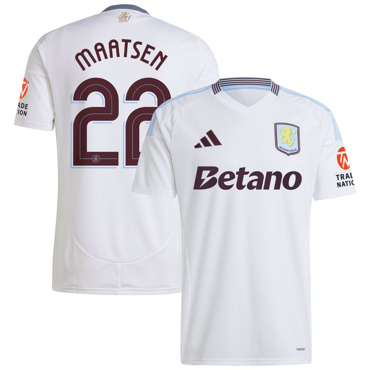 Explore the aston villa adidas away shirt 2024-25 with maatsen 22 cup printing Collection of Aston Villa jerseys. Authentic, high-quality football shirts for every supporter, available worldwide.