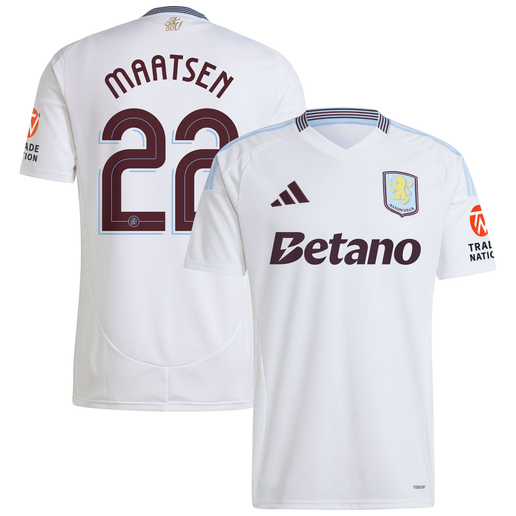 Explore the aston villa adidas away shirt 2024-25 with maatsen 22 cup printing Collection of Aston Villa jerseys. Authentic, high-quality football shirts for every supporter, available worldwide.