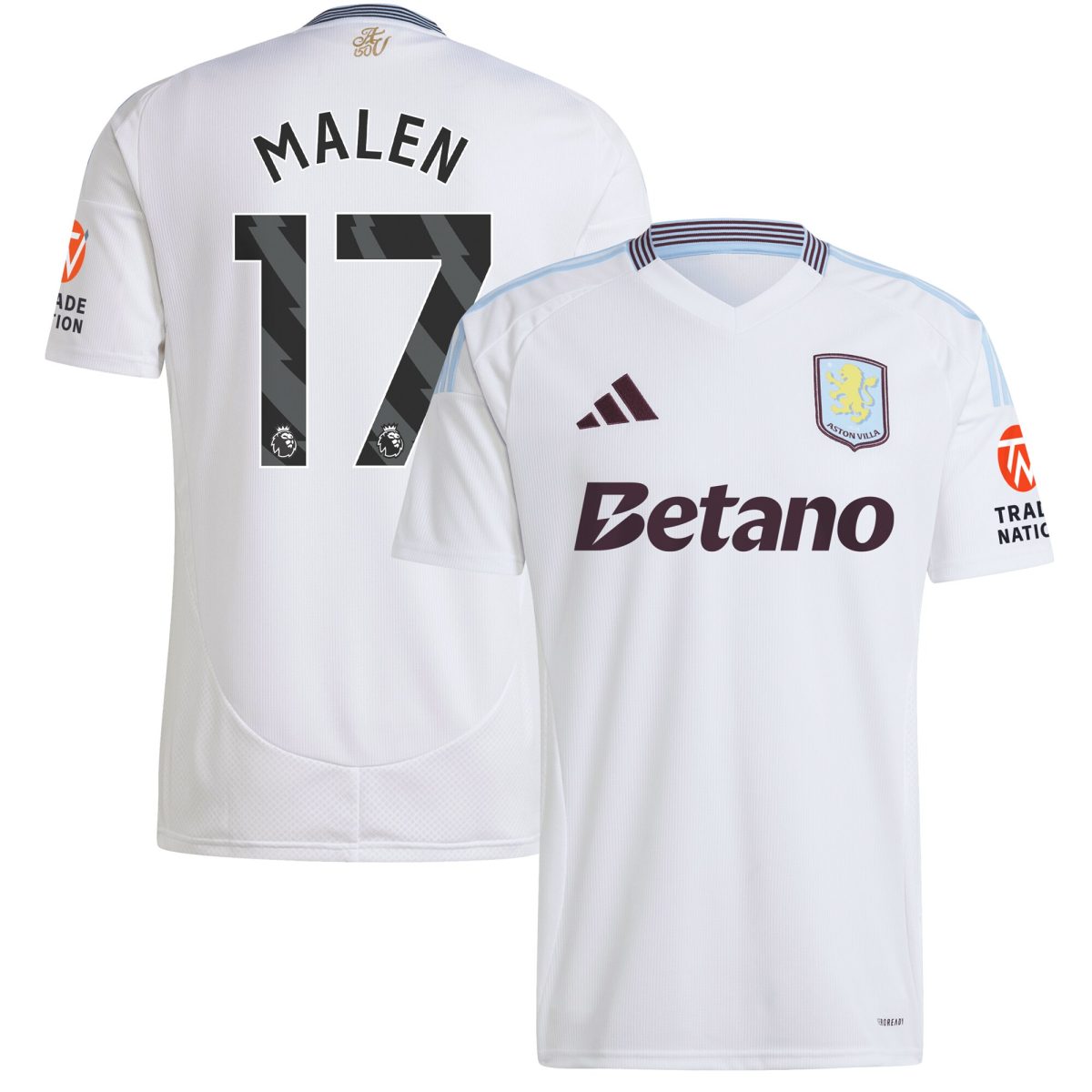 Explore the aston villa adidas away shirt 2024-25 with malen 17 printing Collection of Aston Villa jerseys. Authentic, high-quality football shirts for every supporter, available worldwide.