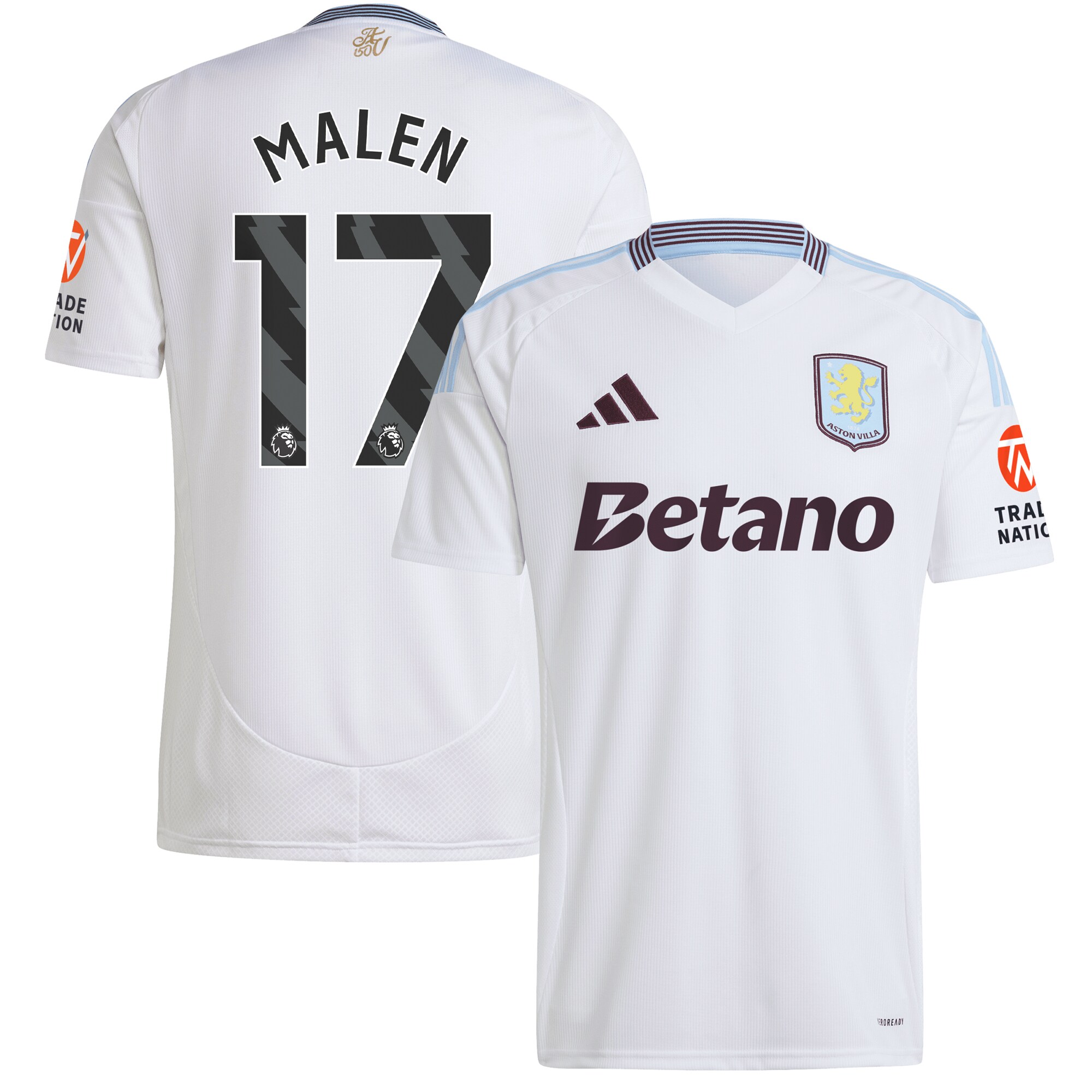 Explore the aston villa adidas away shirt 2024-25 with malen 17 printing Collection of Aston Villa jerseys. Authentic, high-quality football shirts for every supporter, available worldwide.