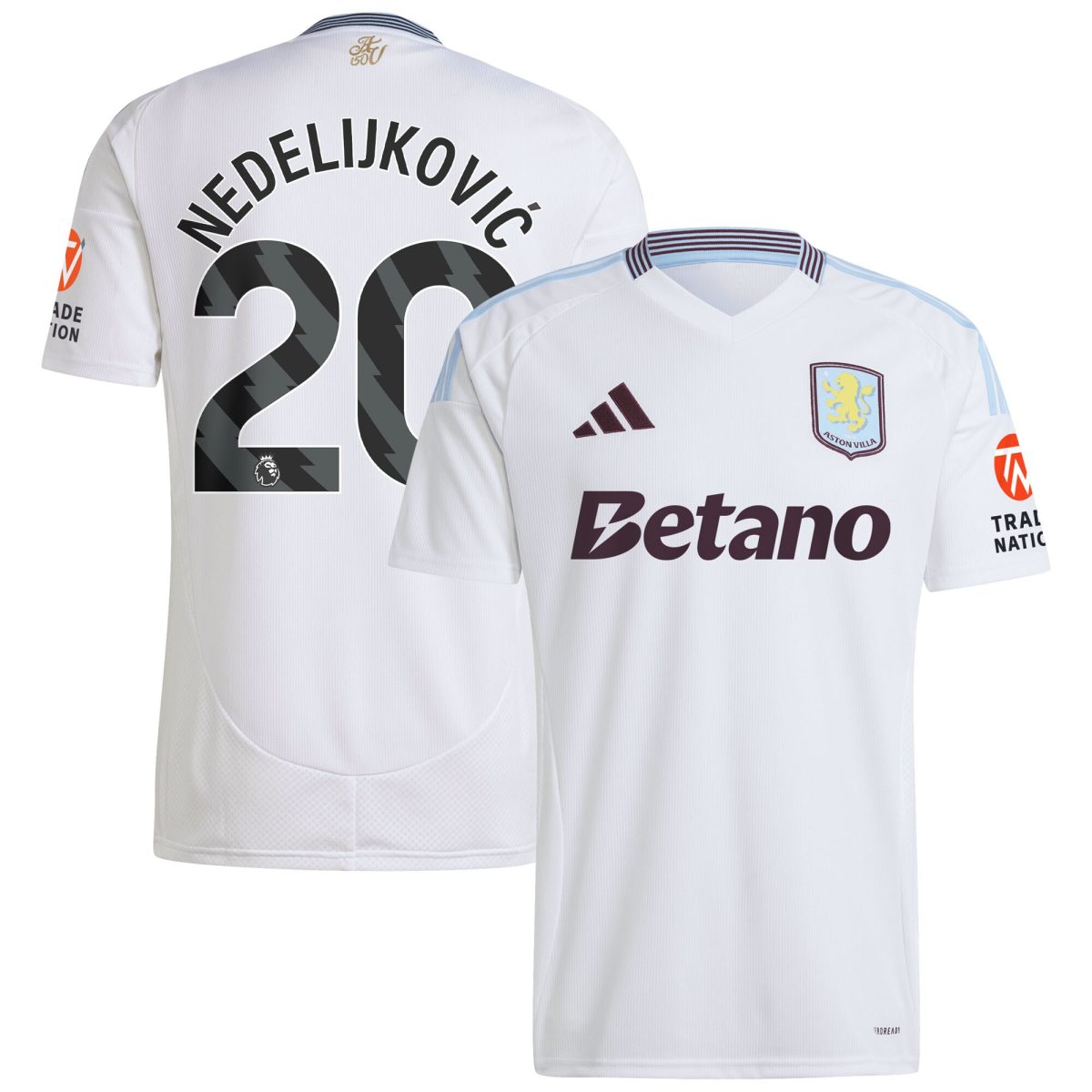 Explore the aston villa adidas away shirt 2024-25 with nedeljković 20 printing Collection of Aston Villa jerseys. Authentic, high-quality football shirts for every supporter, available worldwide.