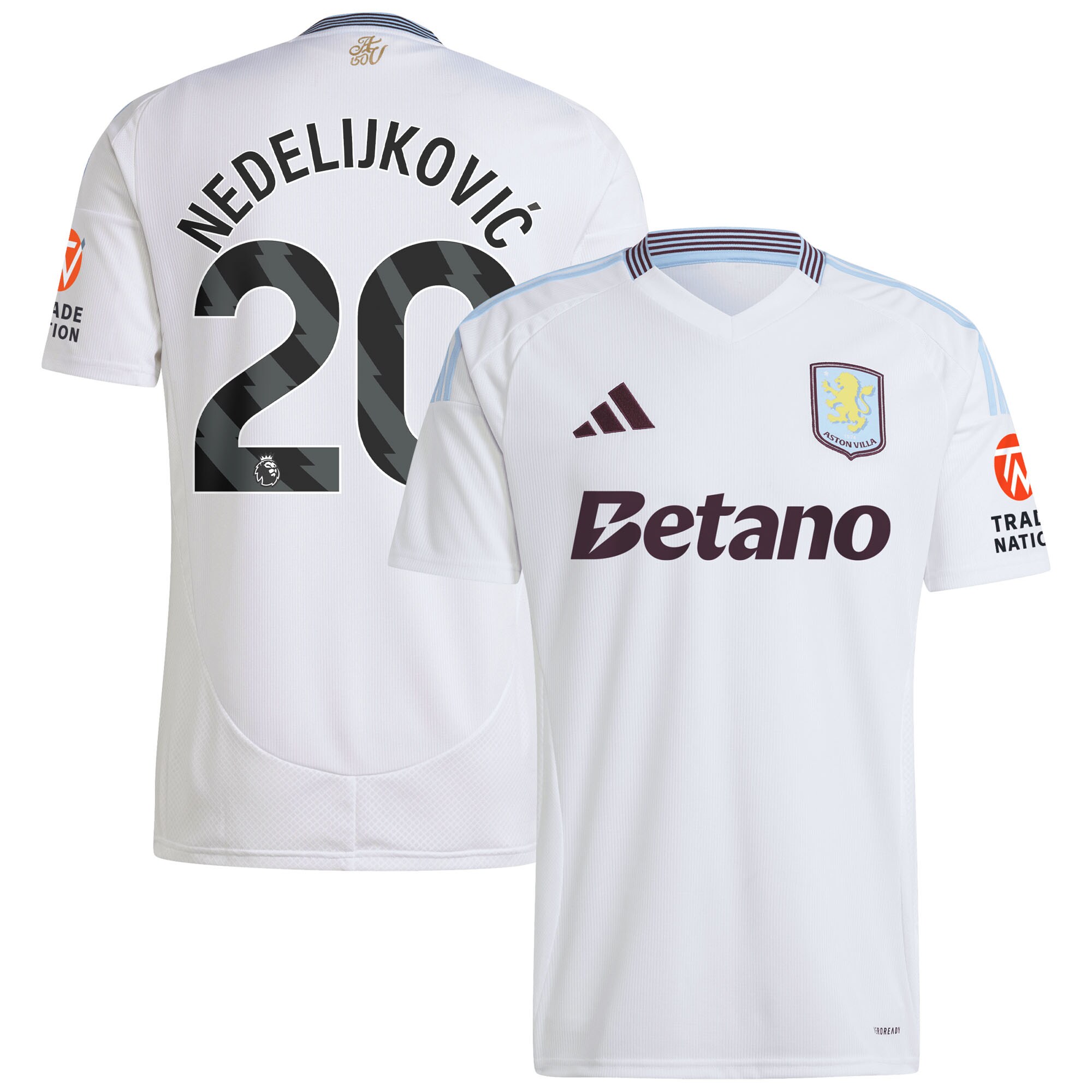 Explore the aston villa adidas away shirt 2024-25 with nedeljković 20 printing Collection of Aston Villa jerseys. Authentic, high-quality football shirts for every supporter, available worldwide.