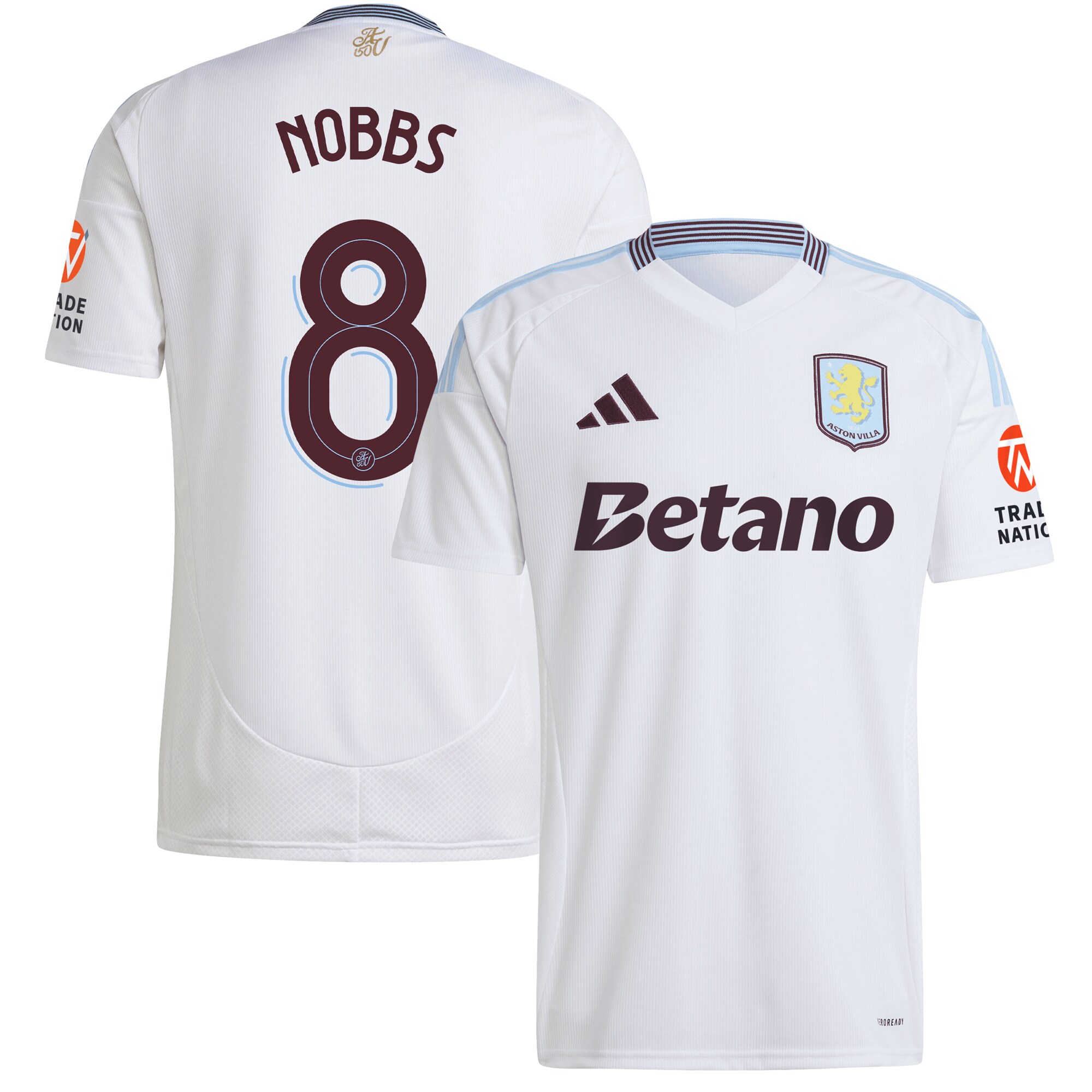 Explore the aston villa adidas away shirt 2024-25 with nobbs 8 cup printing Collection of Aston Villa jerseys. Authentic, high-quality football shirts for every supporter, available worldwide.