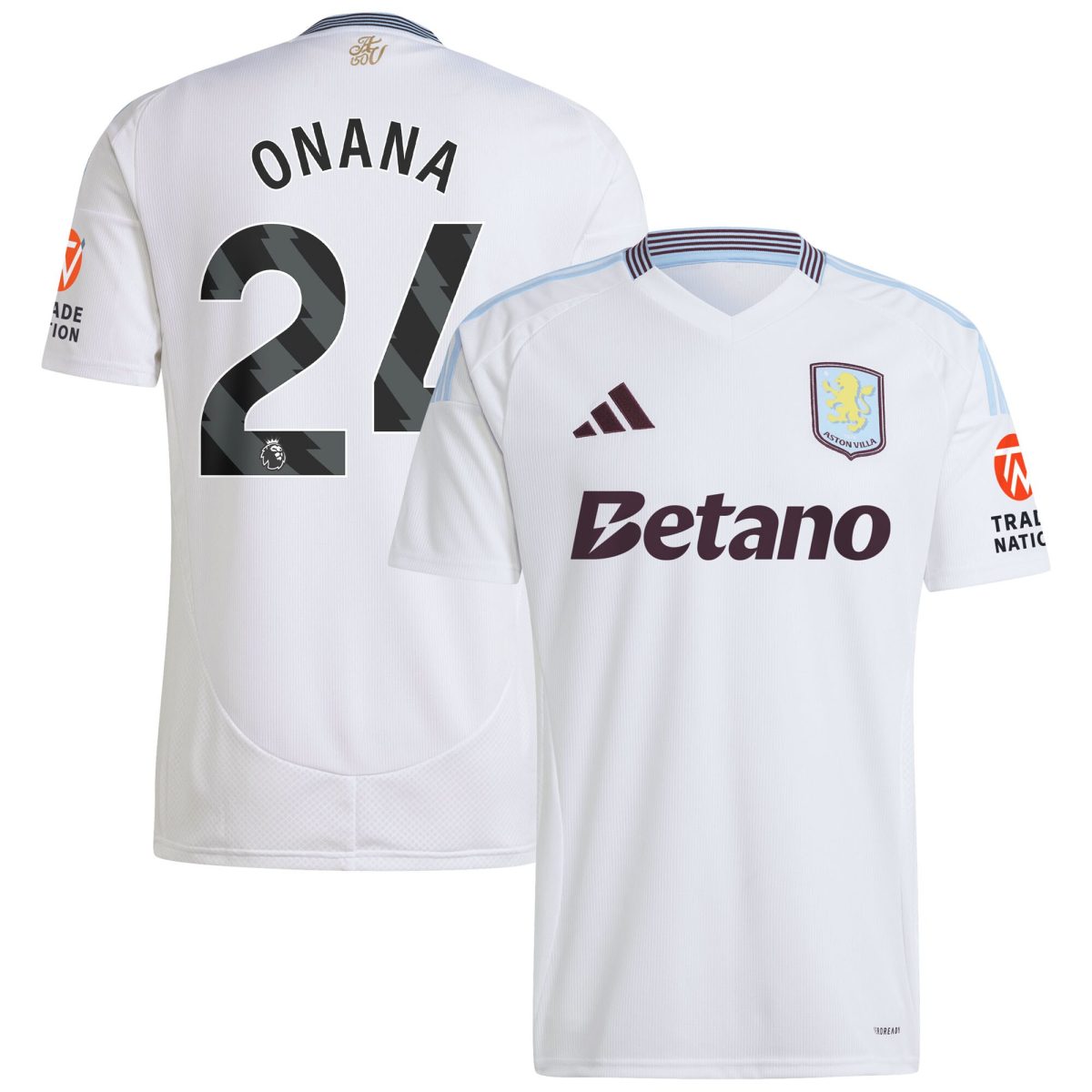 Explore the aston villa adidas away shirt 2024-25 with onana 24 printing Collection of Aston Villa jerseys. Authentic, high-quality football shirts for every supporter, available worldwide.