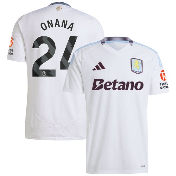 Explore the aston villa adidas away shirt 2024-25 with onana 24 printing Collection of Aston Villa jerseys. Authentic, high-quality football shirts for every supporter, available worldwide.