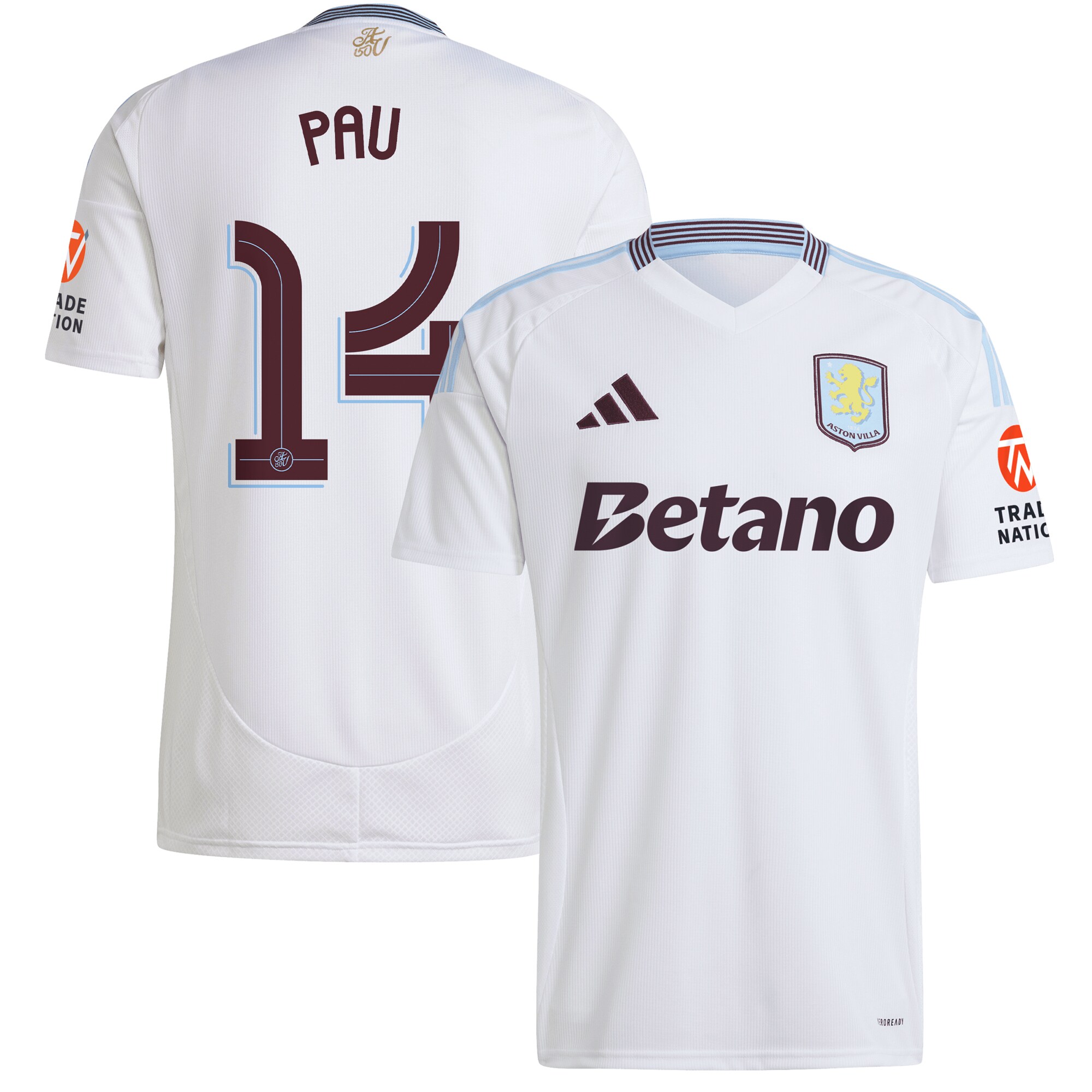 Explore the aston villa adidas away shirt 2024-25 with pau 14 cup printing Collection of Aston Villa jerseys. Authentic, high-quality football shirts for every supporter, available worldwide.