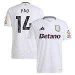 Explore the aston villa adidas away shirt 2024-25 with pau 14 printing Collection of Aston Villa jerseys. Authentic, high-quality football shirts for every supporter, available worldwide.