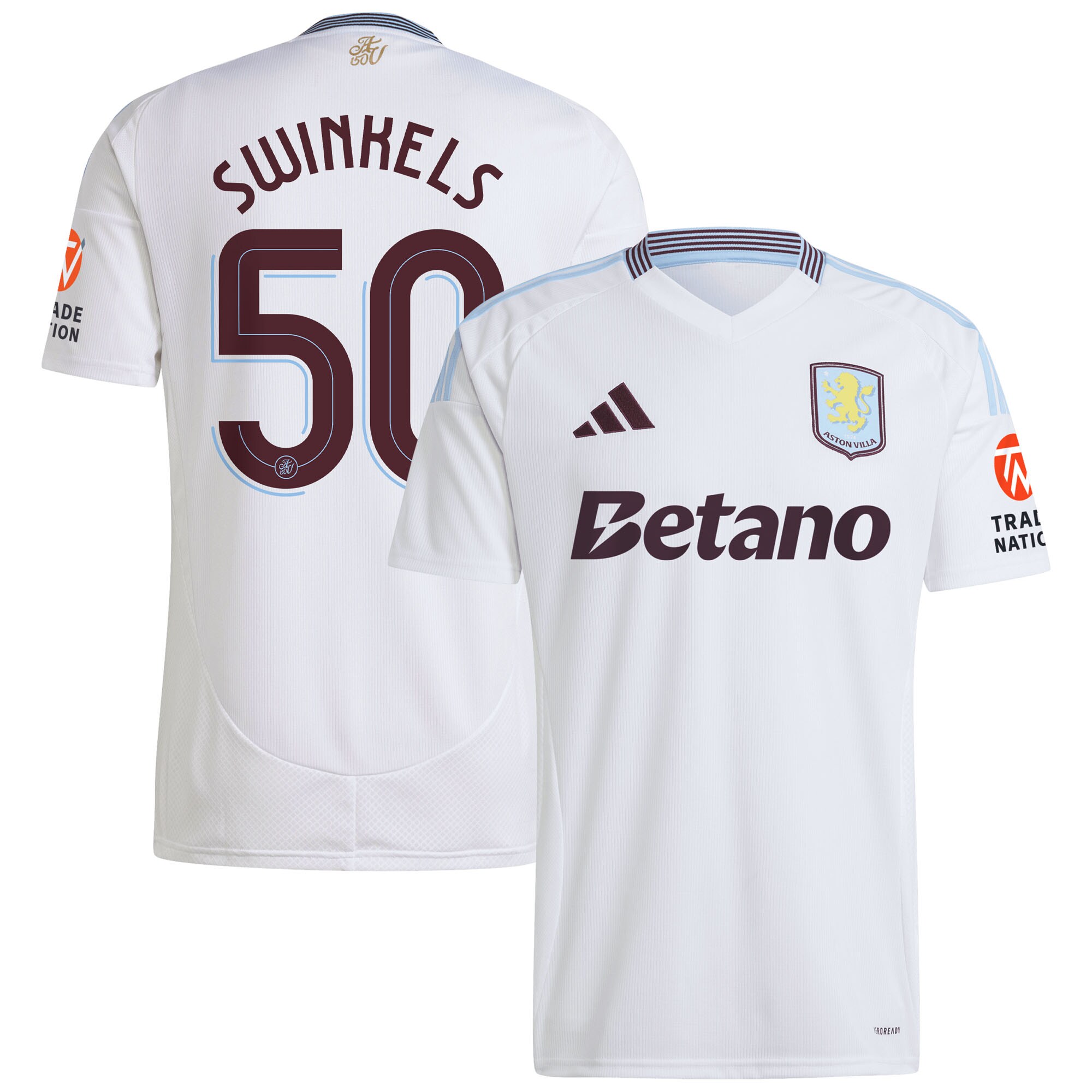 Explore the aston villa adidas away shirt 2024-25 with swinkels 50 cup printing Collection of Aston Villa jerseys. Authentic, high-quality football shirts for every supporter, available worldwide.
