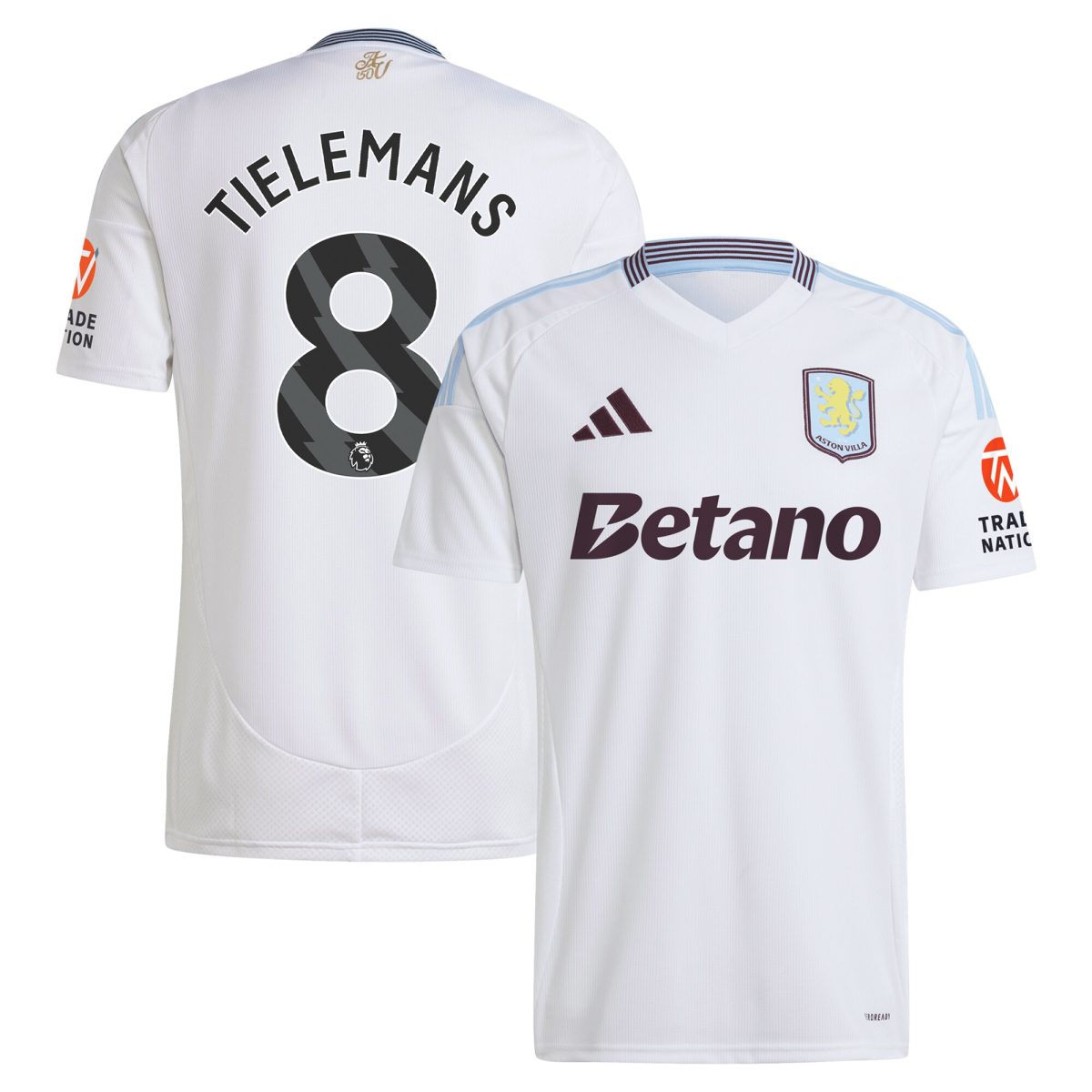 Explore the aston villa adidas away shirt 2024-25 with tielemans 8 printing Collection of Aston Villa jerseys. Authentic, high-quality football shirts for every supporter, available worldwide.