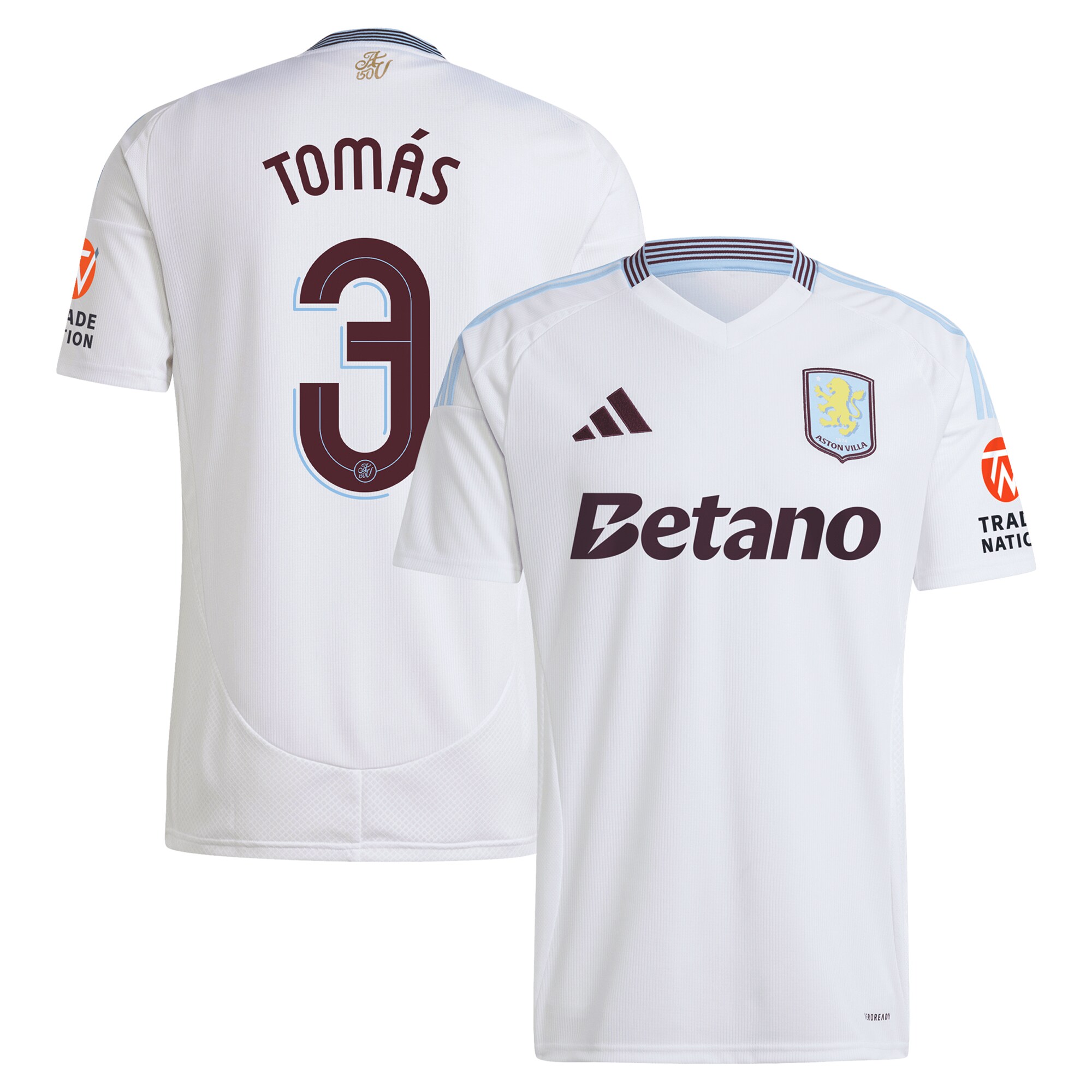 Explore the aston villa adidas away shirt 2024-25 with tomás 3 cup printing Collection of Aston Villa jerseys. Authentic, high-quality football shirts for every supporter, available worldwide.