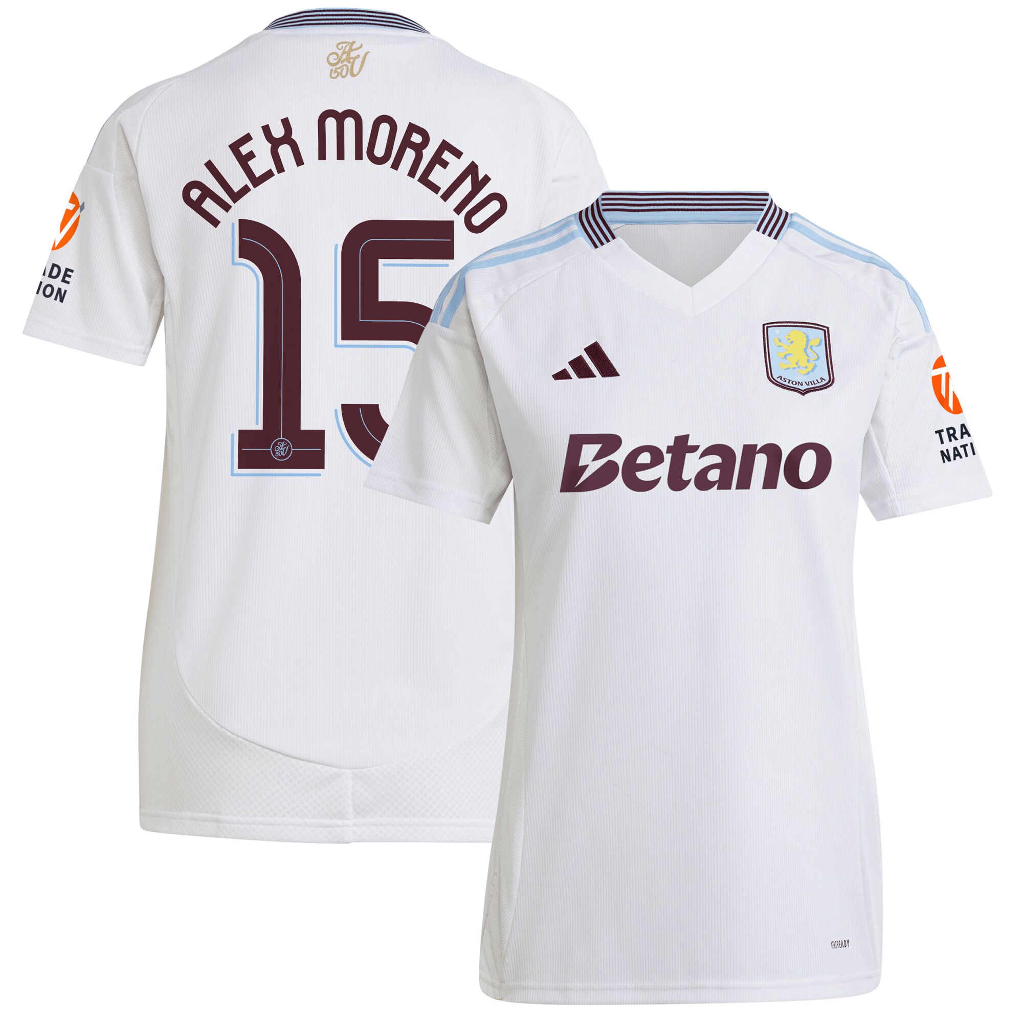 Explore the aston villa adidas away shirt 2024-25 – womens with alex moreno 15 cup printing Collection of Aston Villa jerseys. Authentic, high-quality football shirts for every supporter, available worldwide.