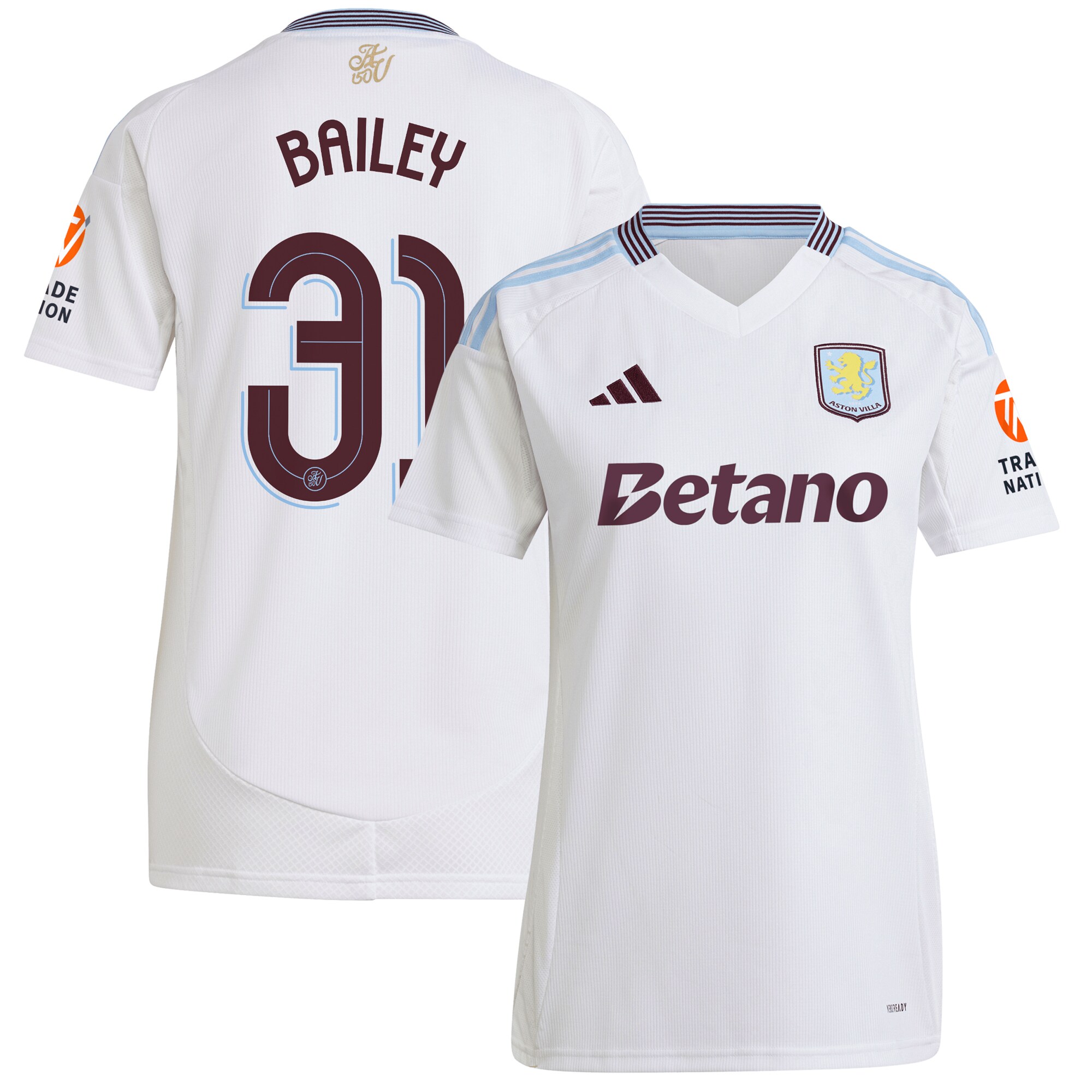 Explore the aston villa adidas away shirt 2024-25 – womens with bailey 31 cup printing Collection of Aston Villa jerseys. Authentic, high-quality football shirts for every supporter, available worldwide.