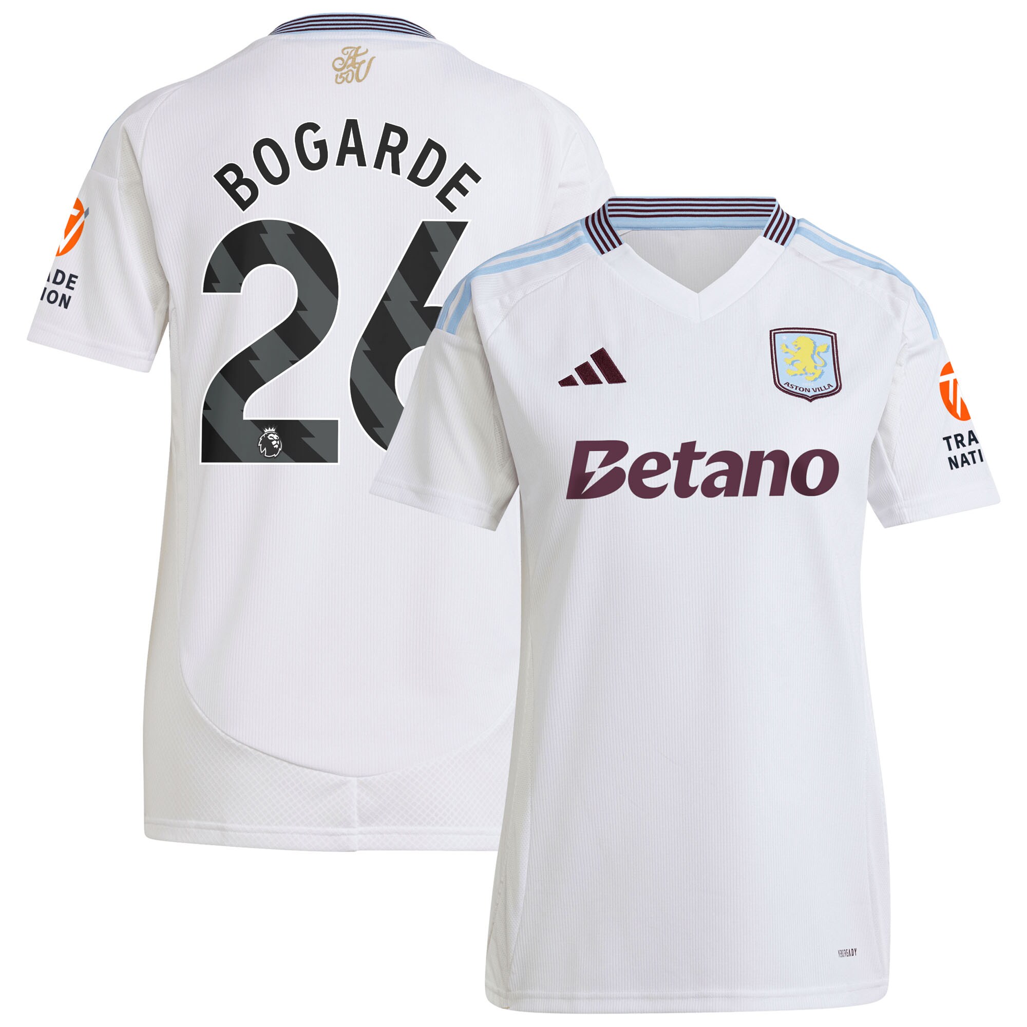 Explore the aston villa adidas away shirt 2024-25 – womens with bogarde 26 printing Collection of Aston Villa jerseys. Authentic, high-quality football shirts for every supporter, available worldwide.
