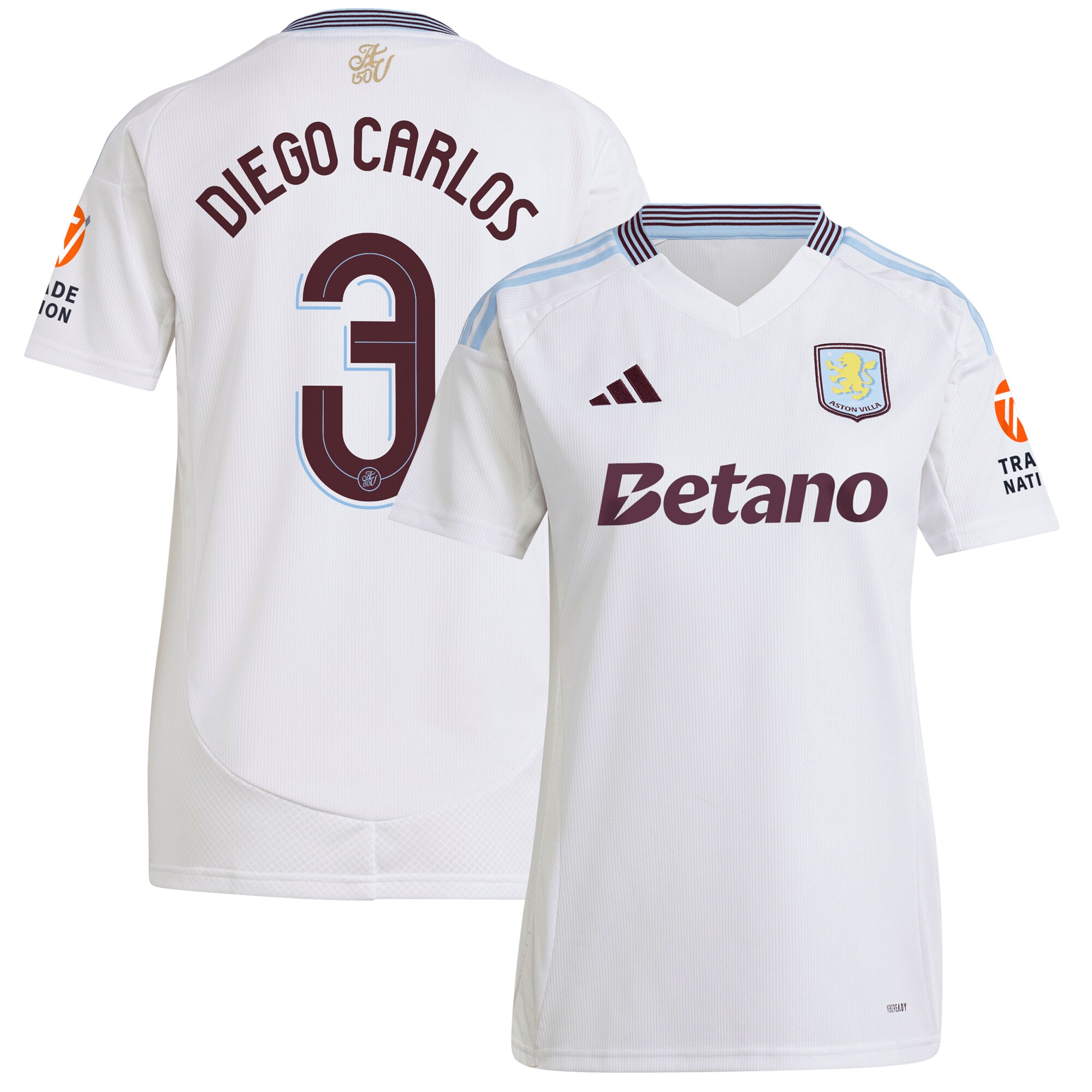 Explore the aston villa adidas away shirt 2024-25 – womens with diego carlos 3 cup printing Collection of Aston Villa jerseys. Authentic, high-quality football shirts for every supporter, available worldwide.