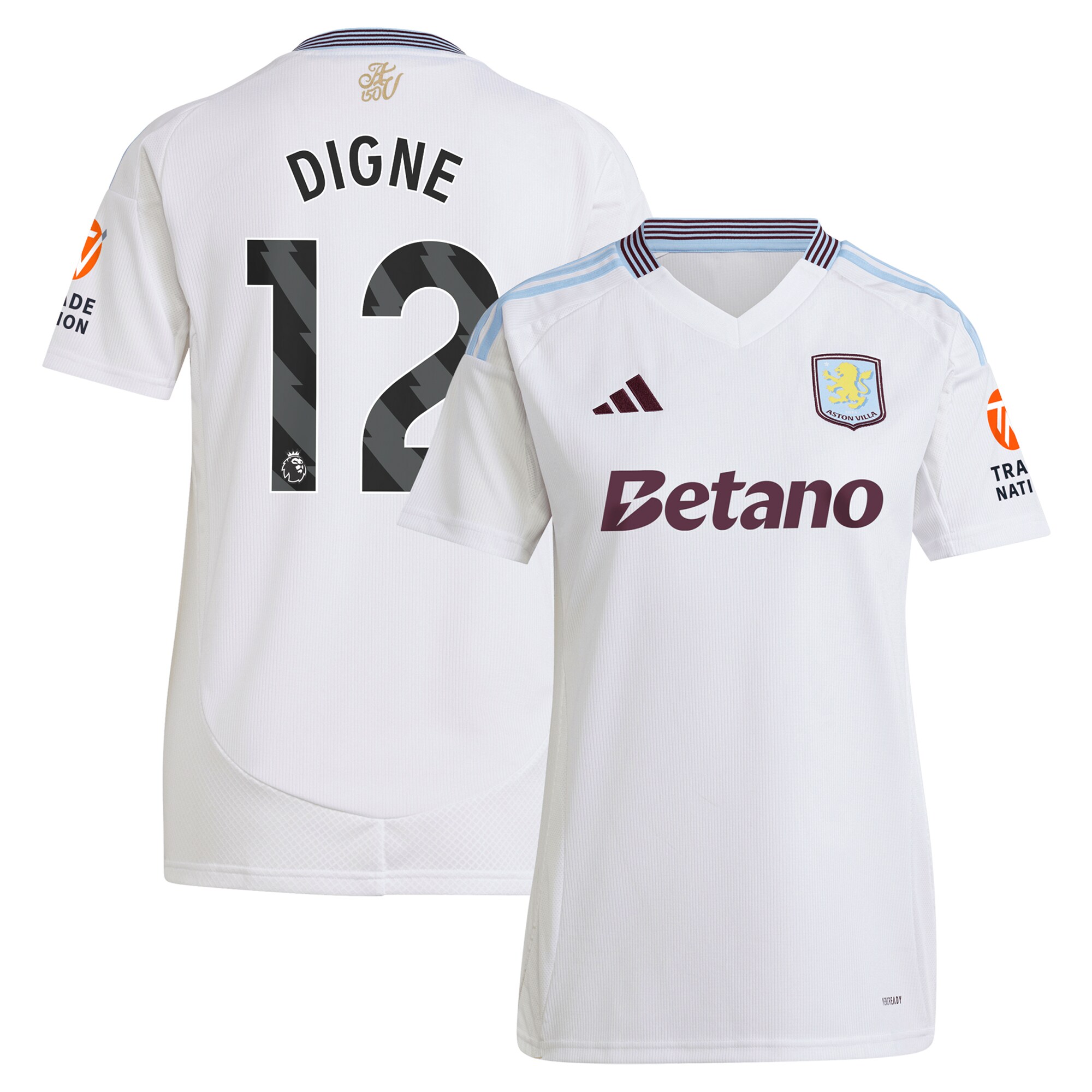 Explore the aston villa adidas away shirt 2024-25 – womens with digne 12 printing Collection of Aston Villa jerseys. Authentic, high-quality football shirts for every supporter, available worldwide.