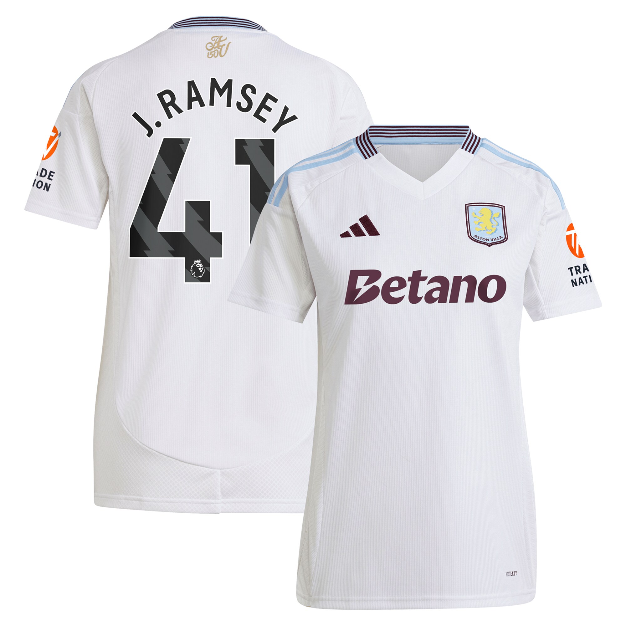 Explore the aston villa adidas away shirt 2024-25 – womens with j. ramsey 41 printing Collection of Aston Villa jerseys. Authentic, high-quality football shirts for every supporter, available worldwide.