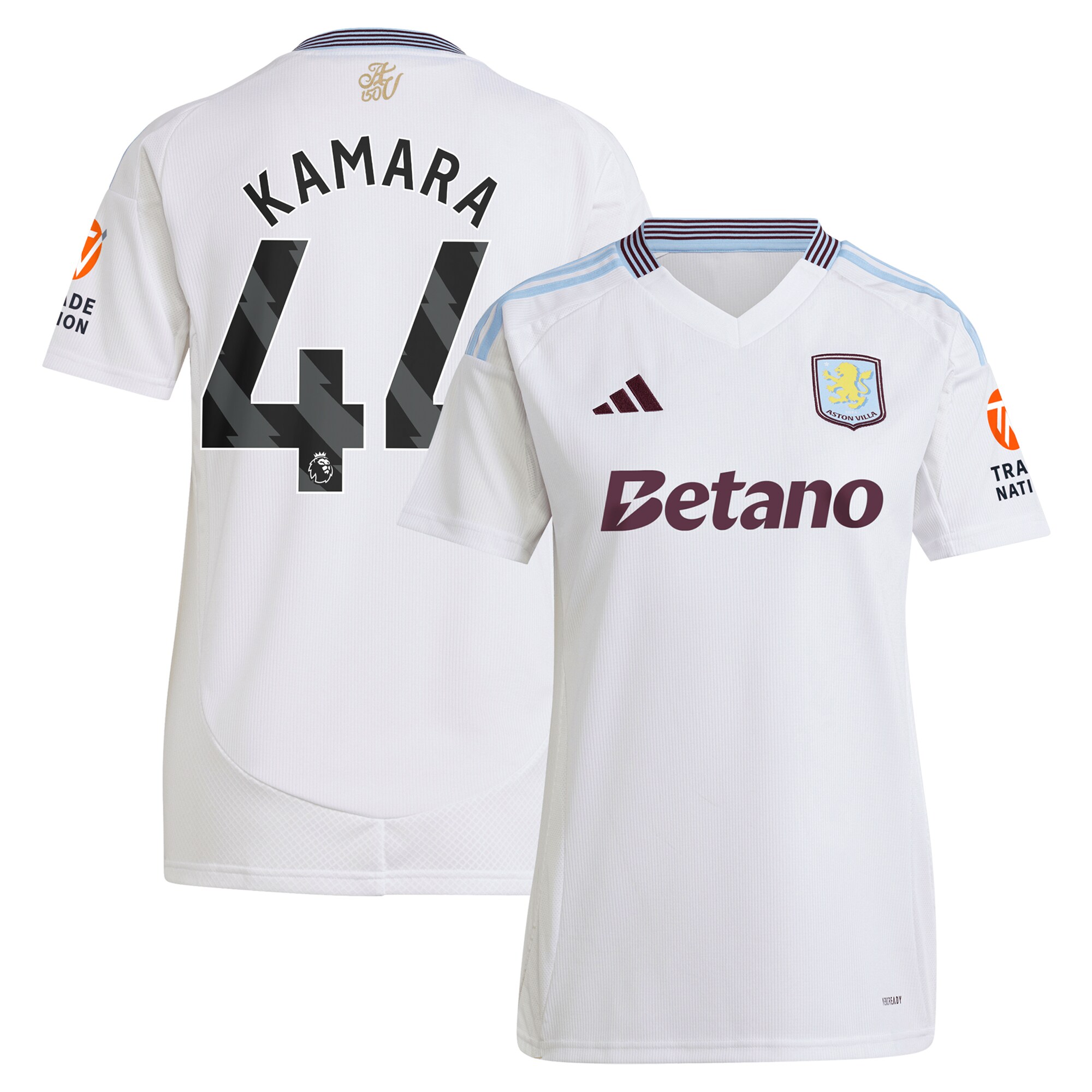 Explore the aston villa adidas away shirt 2024-25 – womens with kamara 44 printing Collection of Aston Villa jerseys. Authentic, high-quality football shirts for every supporter, available worldwide.