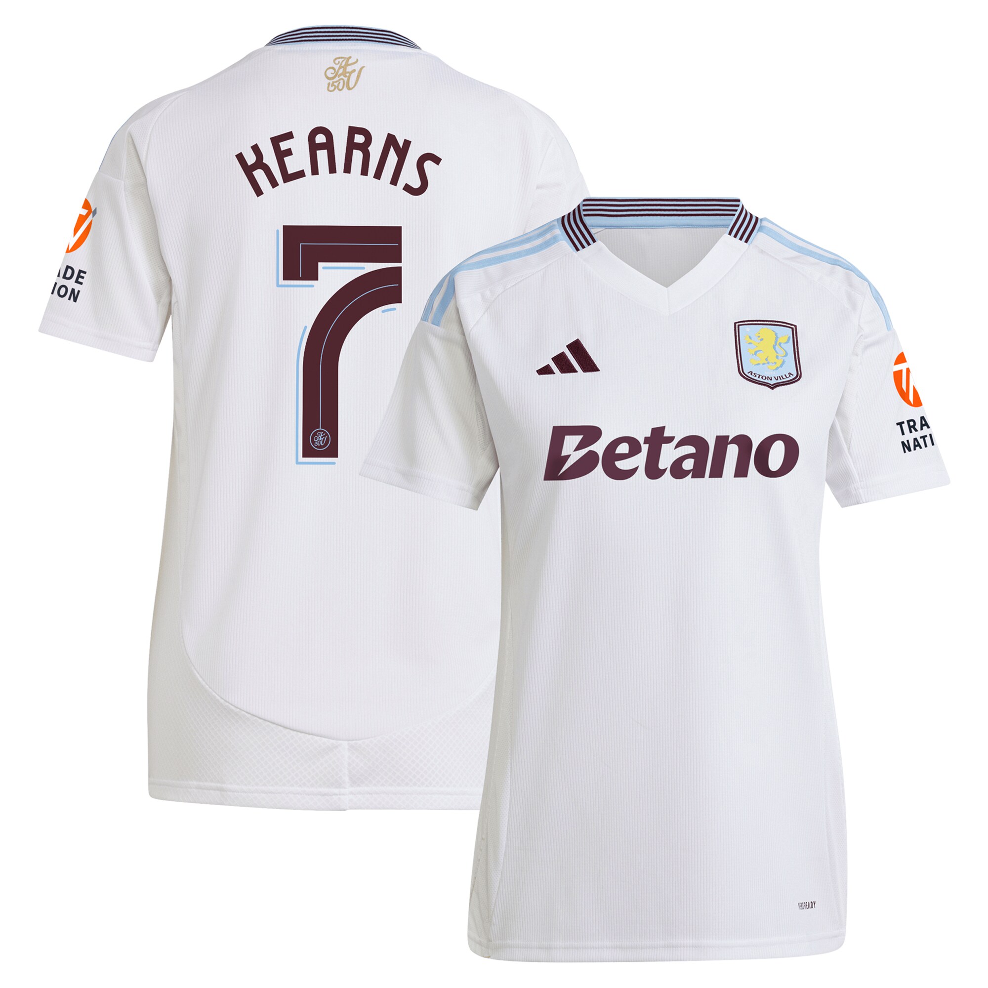 Explore the aston villa adidas away shirt 2024-25 – womens with kearns 7 cup printing Collection of Aston Villa jerseys. Authentic, high-quality football shirts for every supporter, available worldwide.