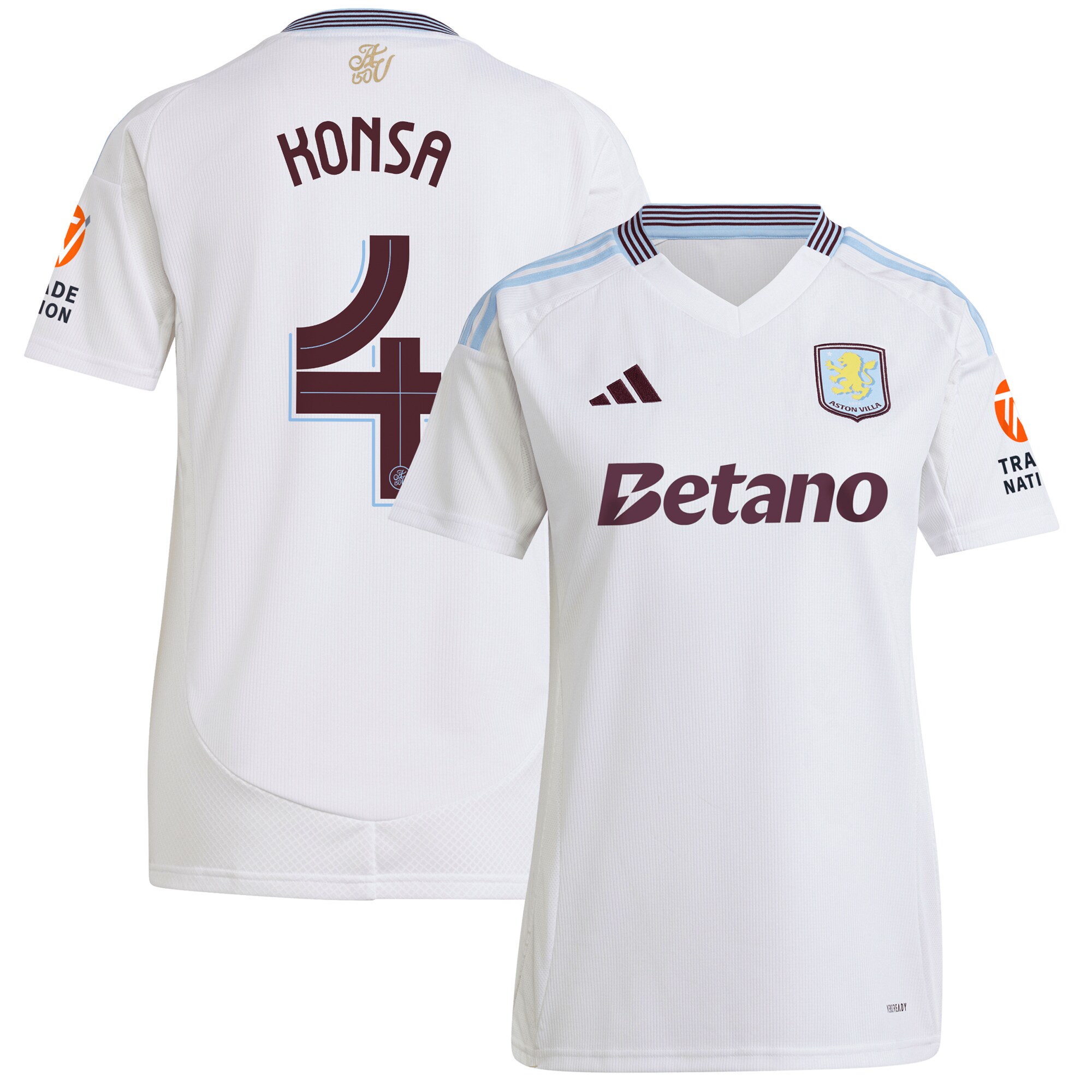Explore the aston villa adidas away shirt 2024-25 – womens with konsa 4 cup printing Collection of Aston Villa jerseys. Authentic, high-quality football shirts for every supporter, available worldwide.