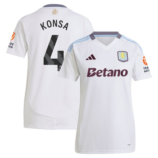 Explore the aston villa adidas away shirt 2024-25 – womens with konsa 4 printing Collection of Aston Villa jerseys. Authentic, high-quality football shirts for every supporter, available worldwide.