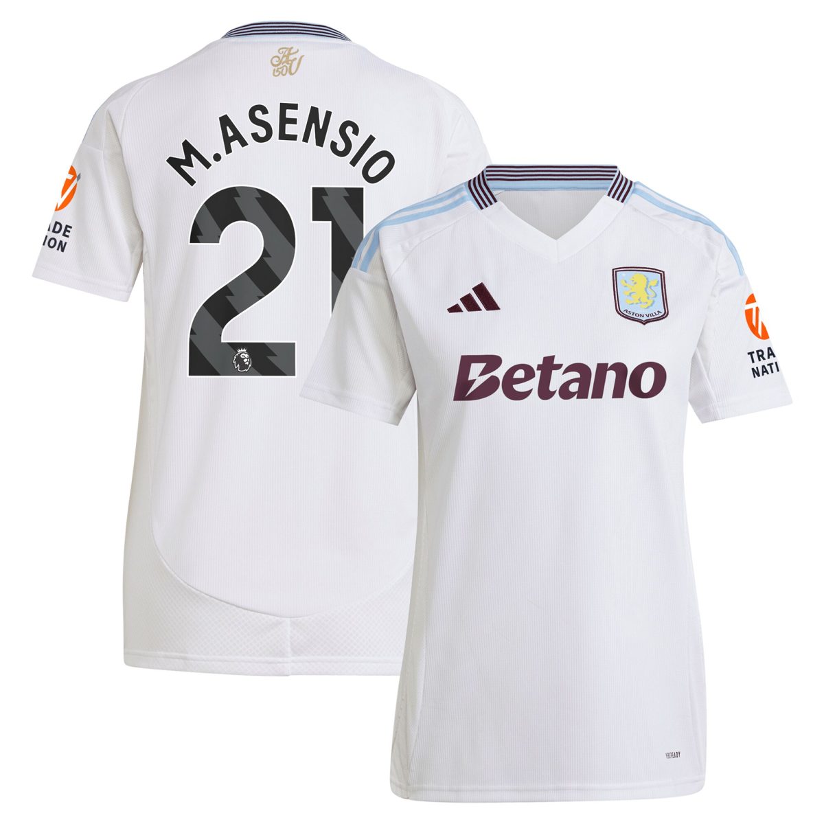 Explore the aston villa adidas away shirt 2024-25 – womens with m.asensio 21 printing Collection of Aston Villa jerseys. Authentic, high-quality football shirts for every supporter, available worldwide.