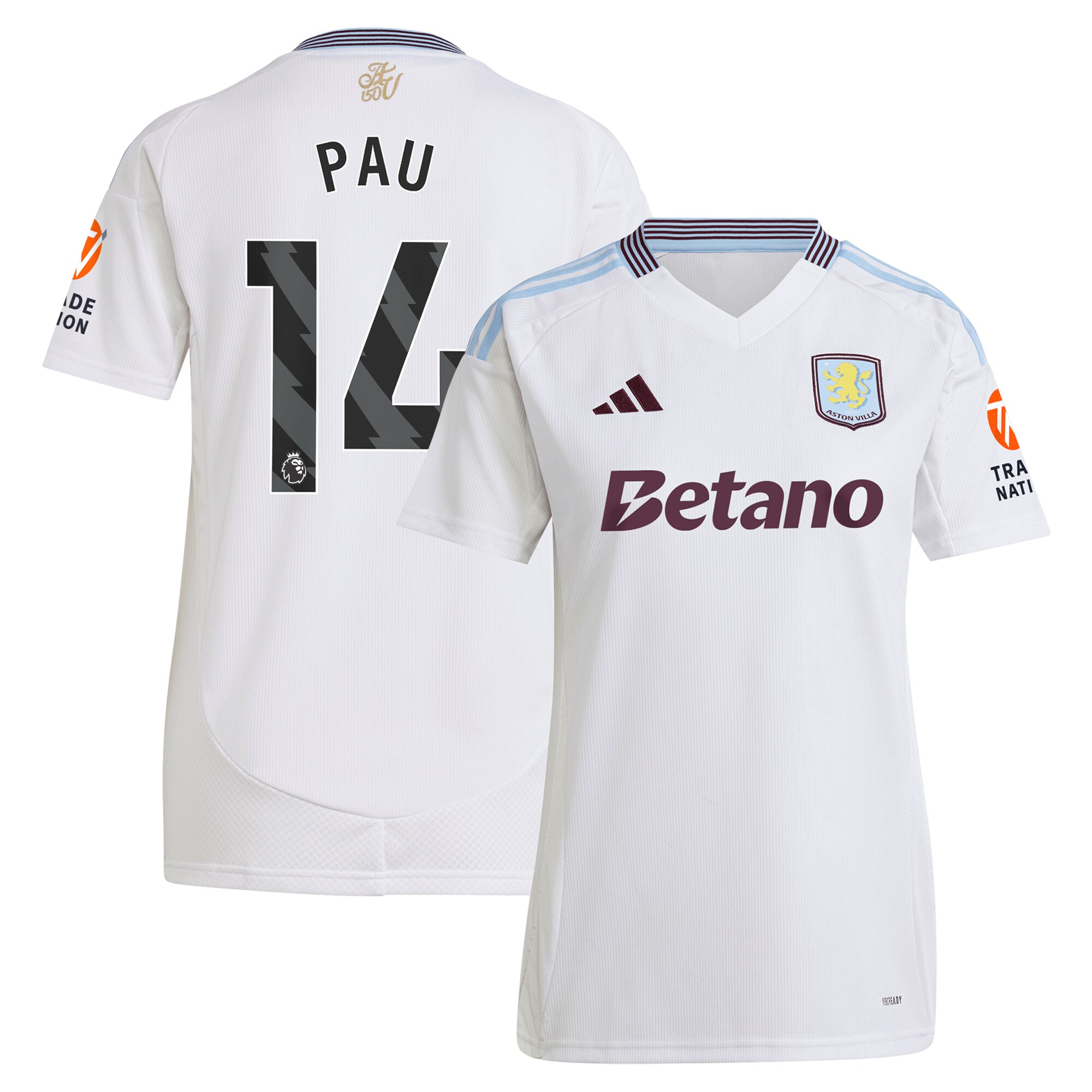 Explore the aston villa adidas away shirt 2024-25 – womens with pau 14 printing Collection of Aston Villa jerseys. Authentic, high-quality football shirts for every supporter, available worldwide.