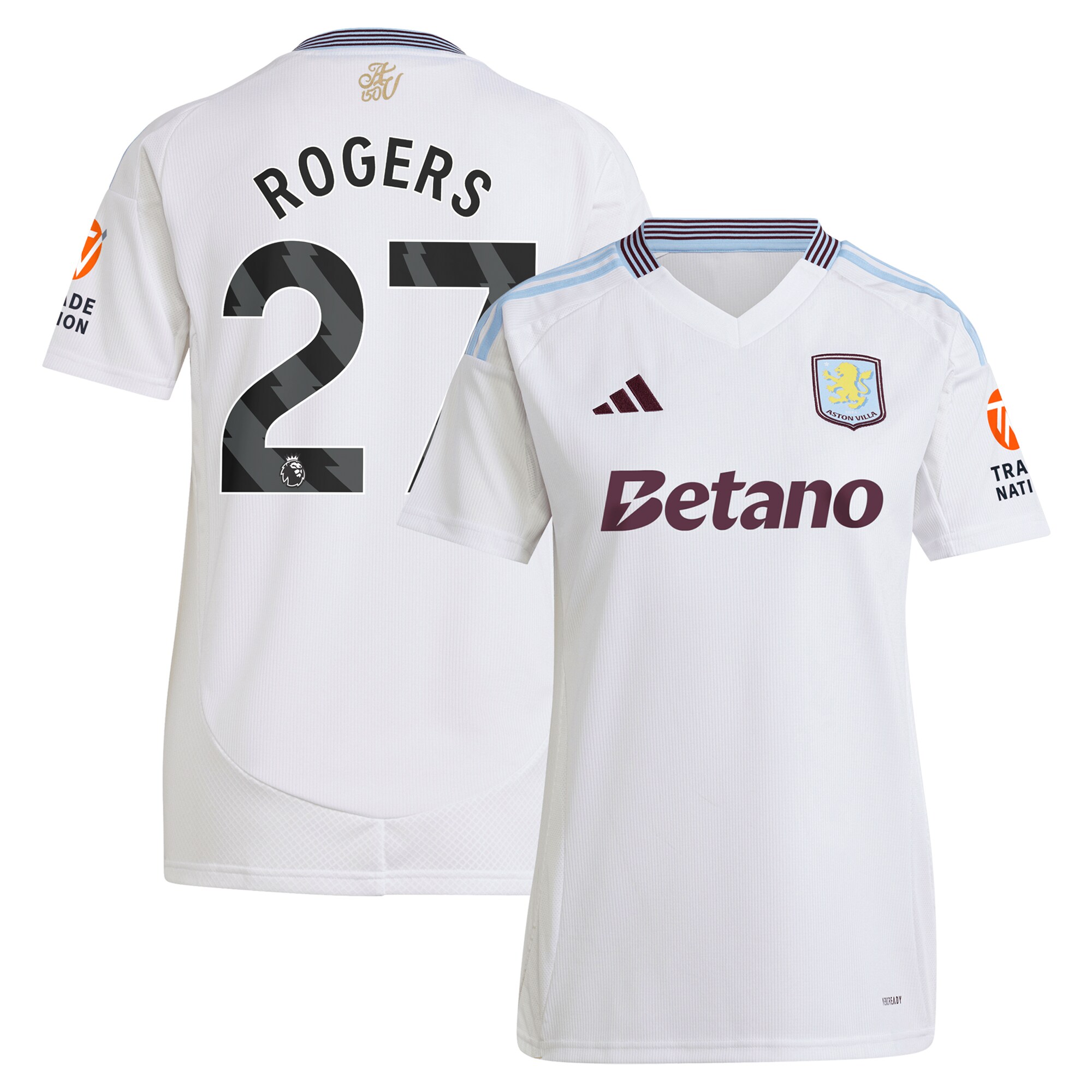 Explore the aston villa adidas away shirt 2024-25 – womens with rogers 27 printing Collection of Aston Villa jerseys. Authentic, high-quality football shirts for every supporter, available worldwide.