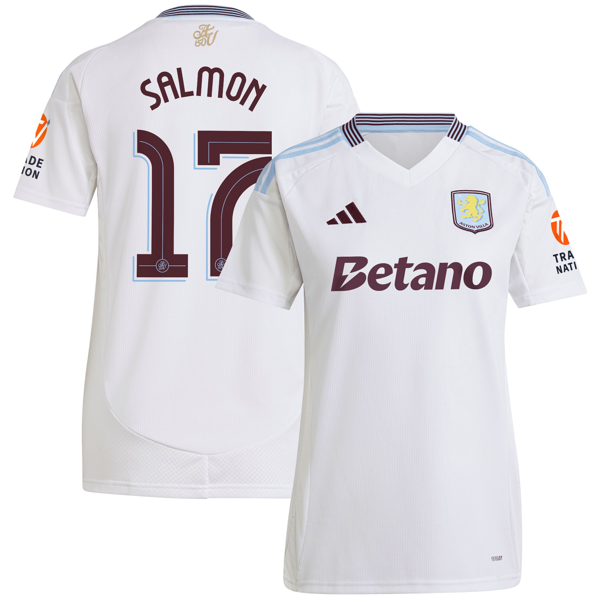 Explore the aston villa adidas away shirt 2024-25 – womens with salmon 17 cup printing Collection of Aston Villa jerseys. Authentic, high-quality football shirts for every supporter, available worldwide.