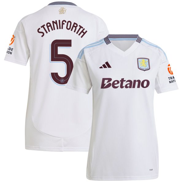 Explore the aston villa adidas away shirt 2024-25 – womens with staniforth 5 cup printing Collection of Aston Villa jerseys. Authentic, high-quality football shirts for every supporter, available worldwide.
